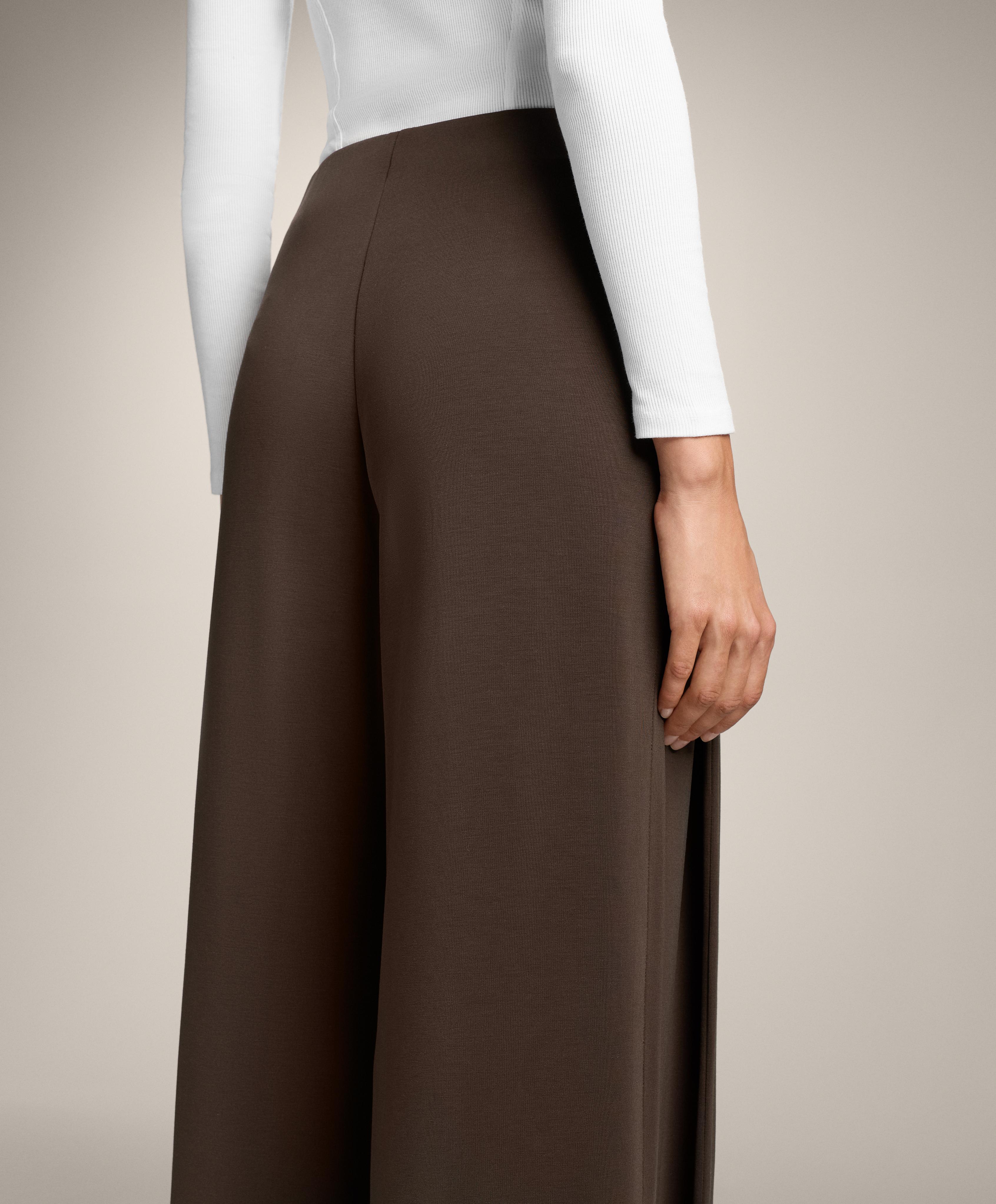 Pantalón wide leg pliegue lateral con modal tacto suave - Rebajas