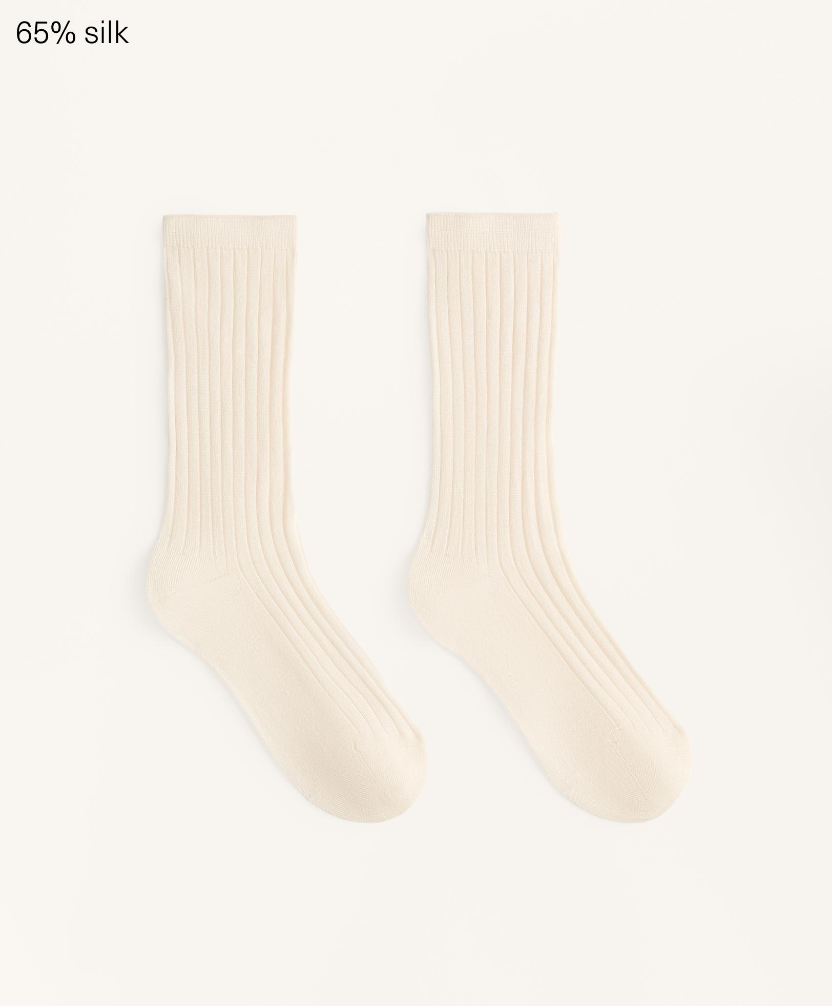 Calcetín classic rib mezcla seda