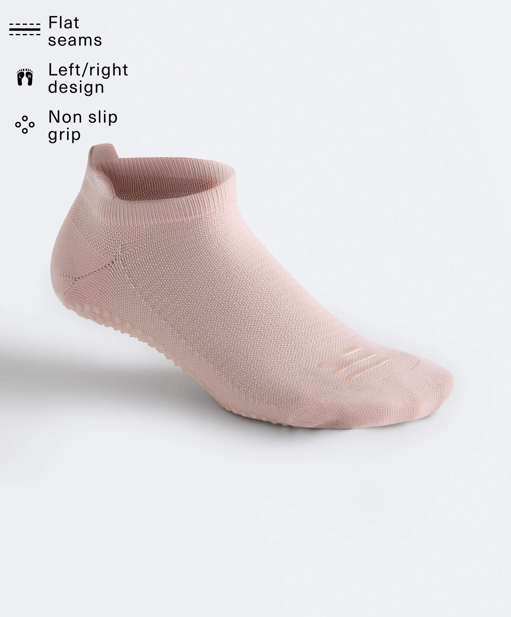 2 pairs of polyamide blend yoga and Pilates sneaker socks — NUDE PINK