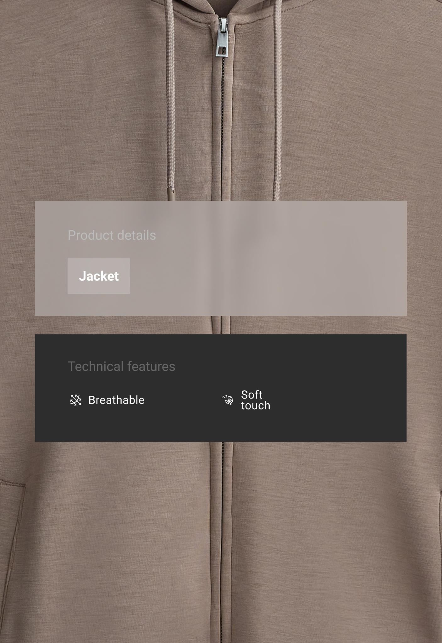 Long jacket with rib details and soft-touch modal — MINK