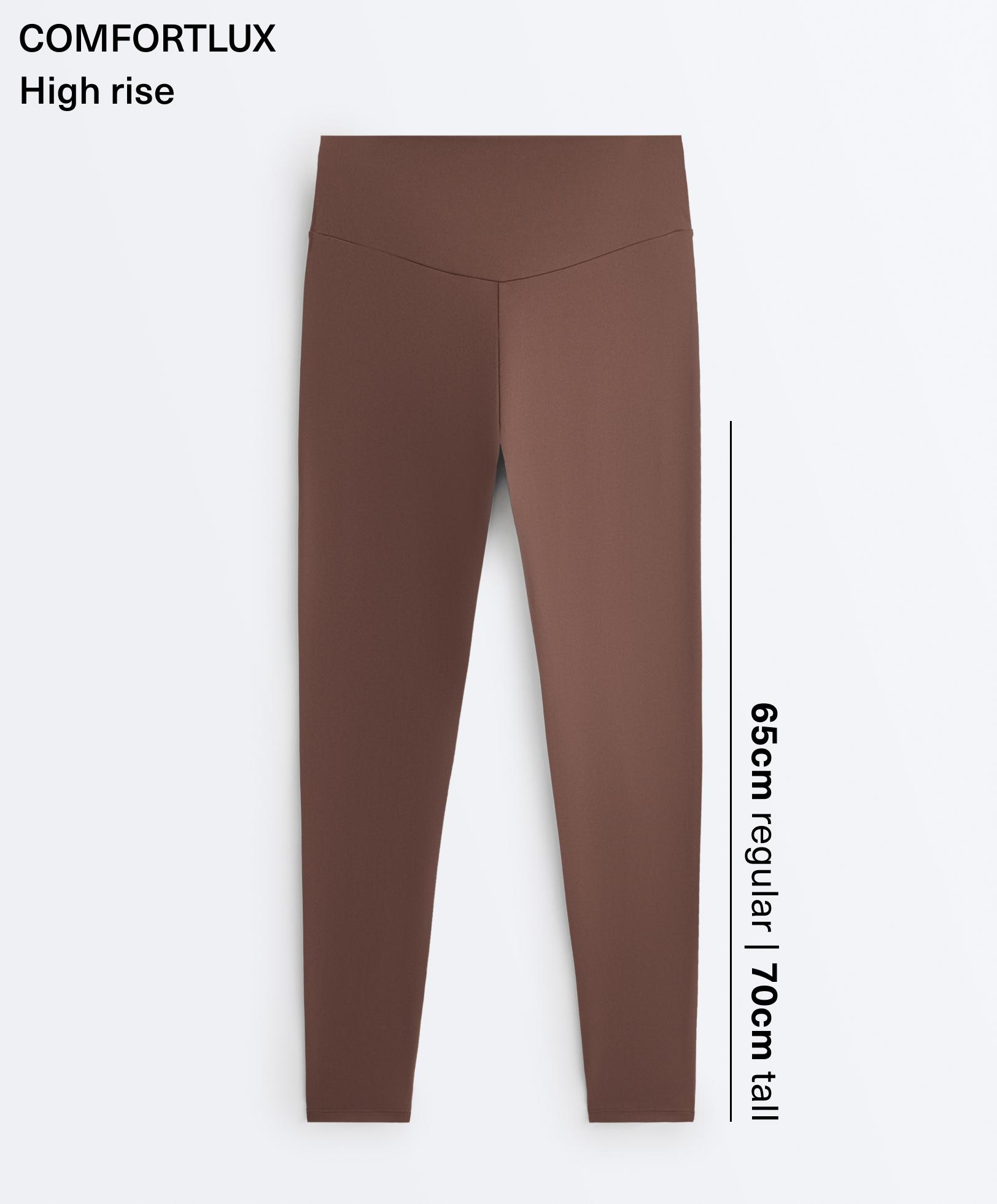 Comfortlux high-waisted ankle-length leggings — MID-BROWN