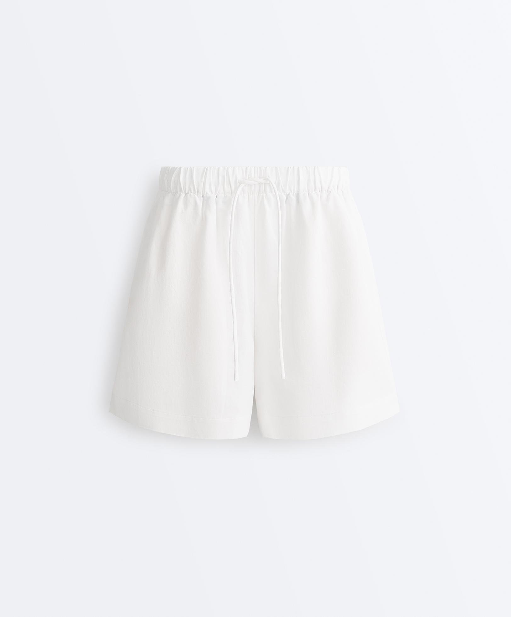Cotton blend shorts — WHITE