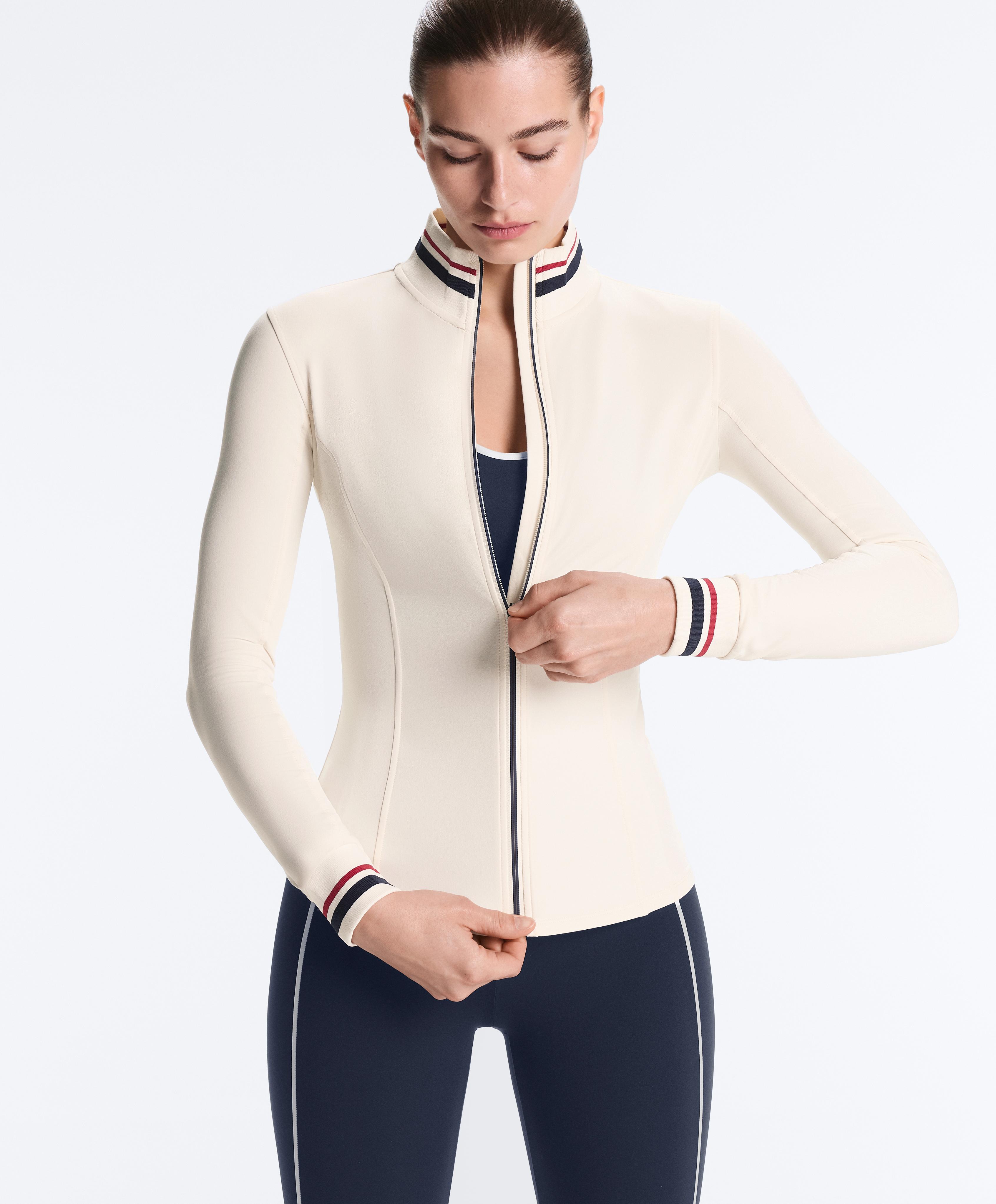 Light warm technical rubber jacket — PALE ECRU