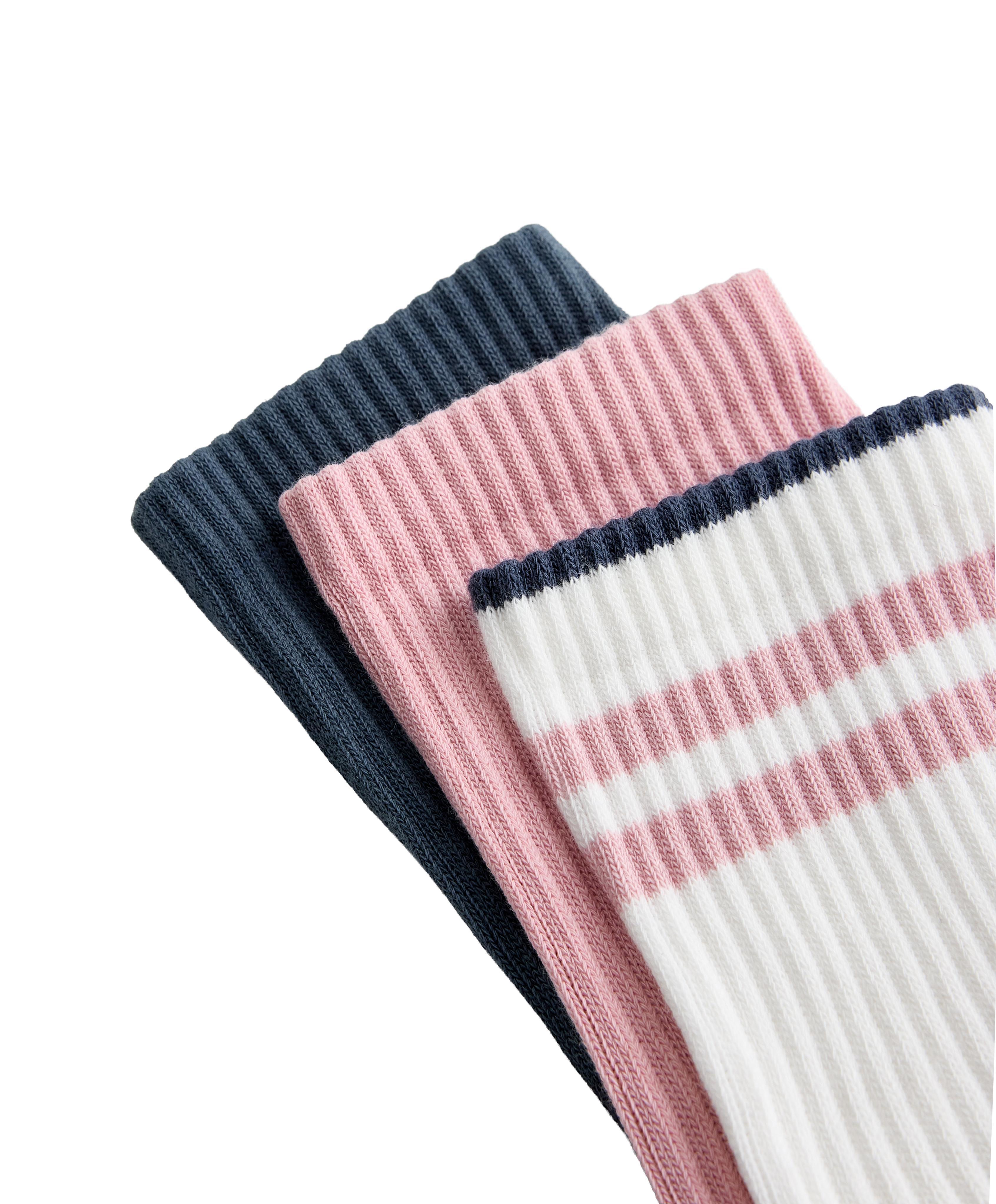 3 pairs of cotton blend classic socks — PALE PINK