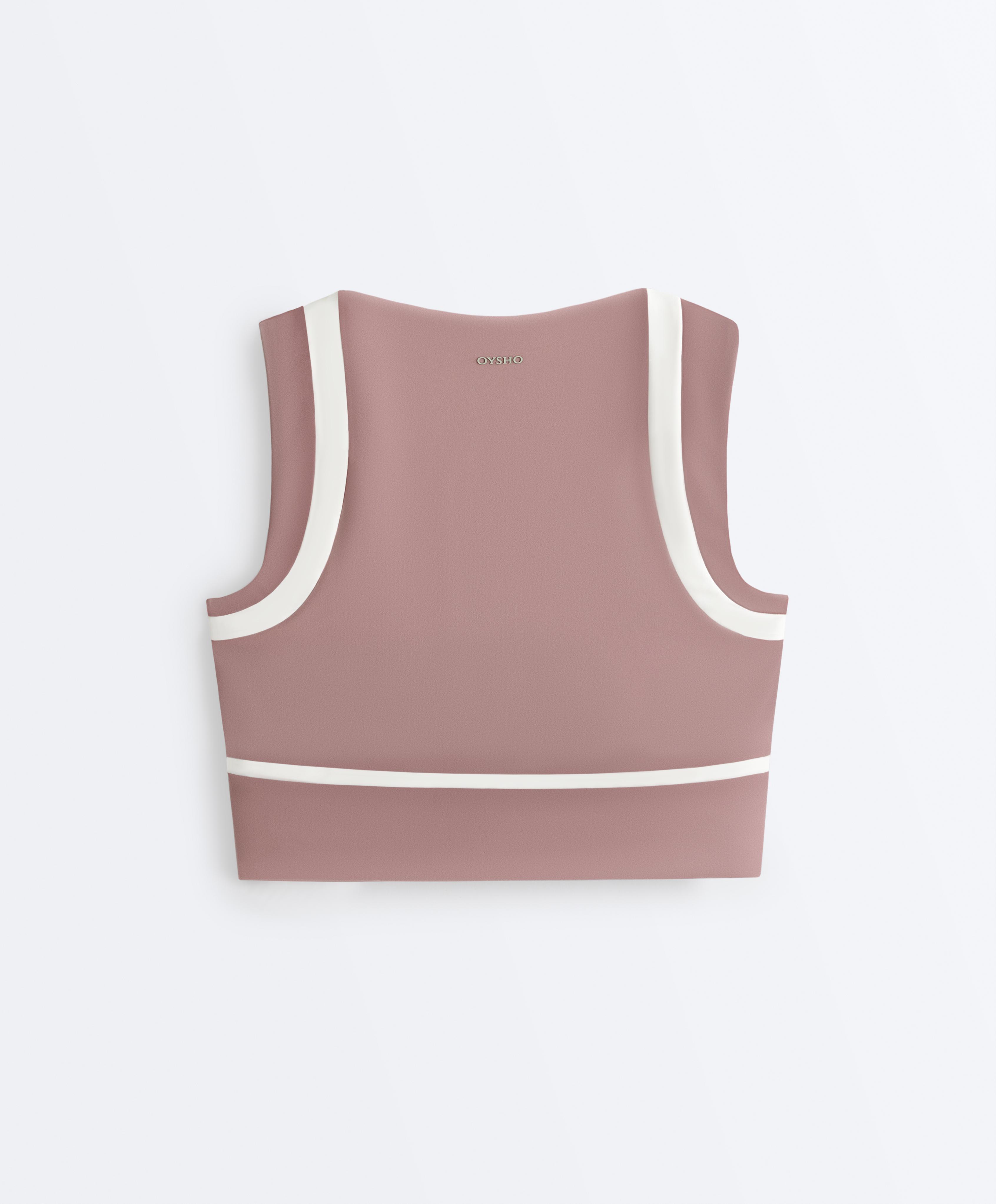 Compressive contrast tank top — DARK LILAC