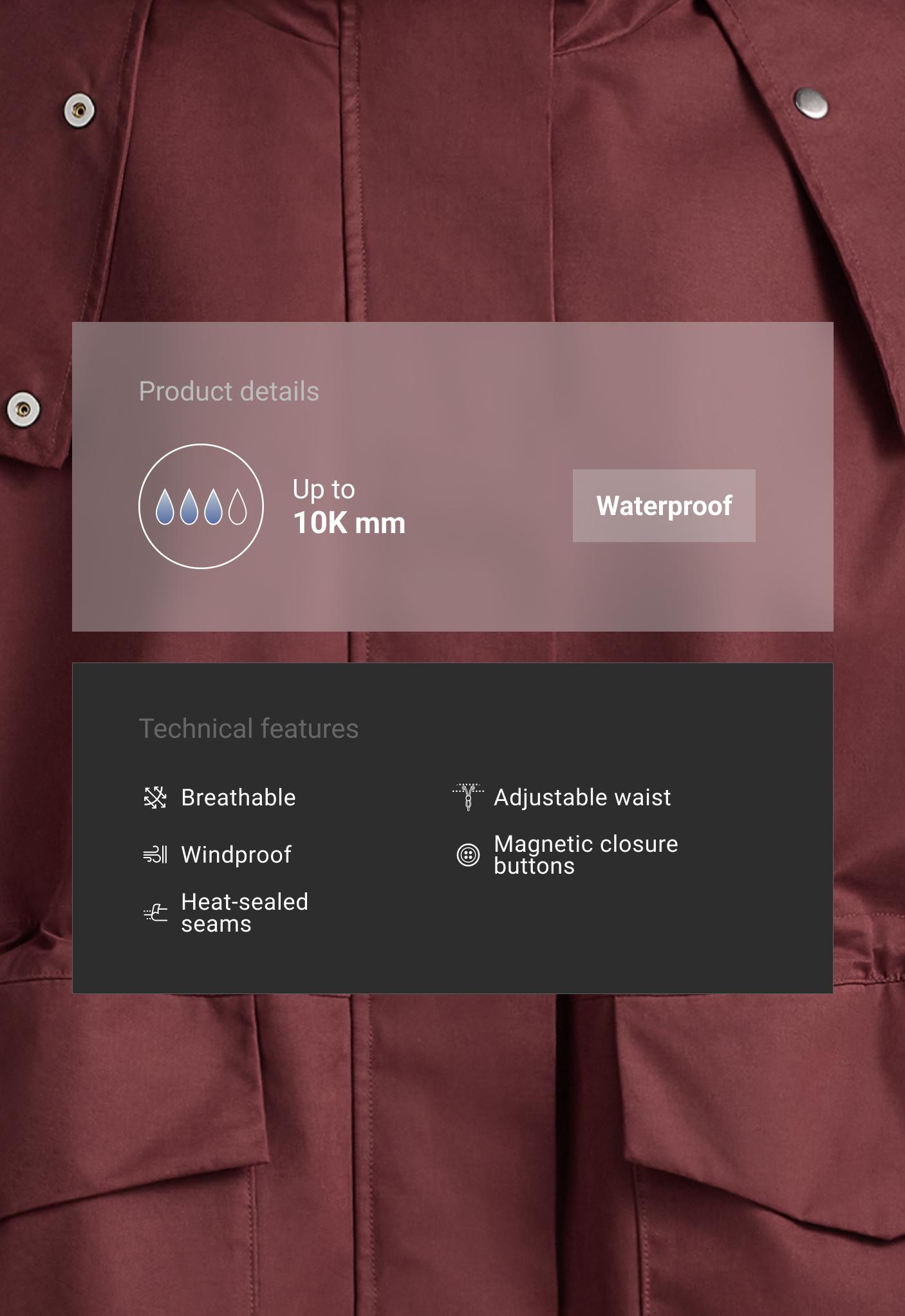 Veste imperméable 10 k en coton évasée