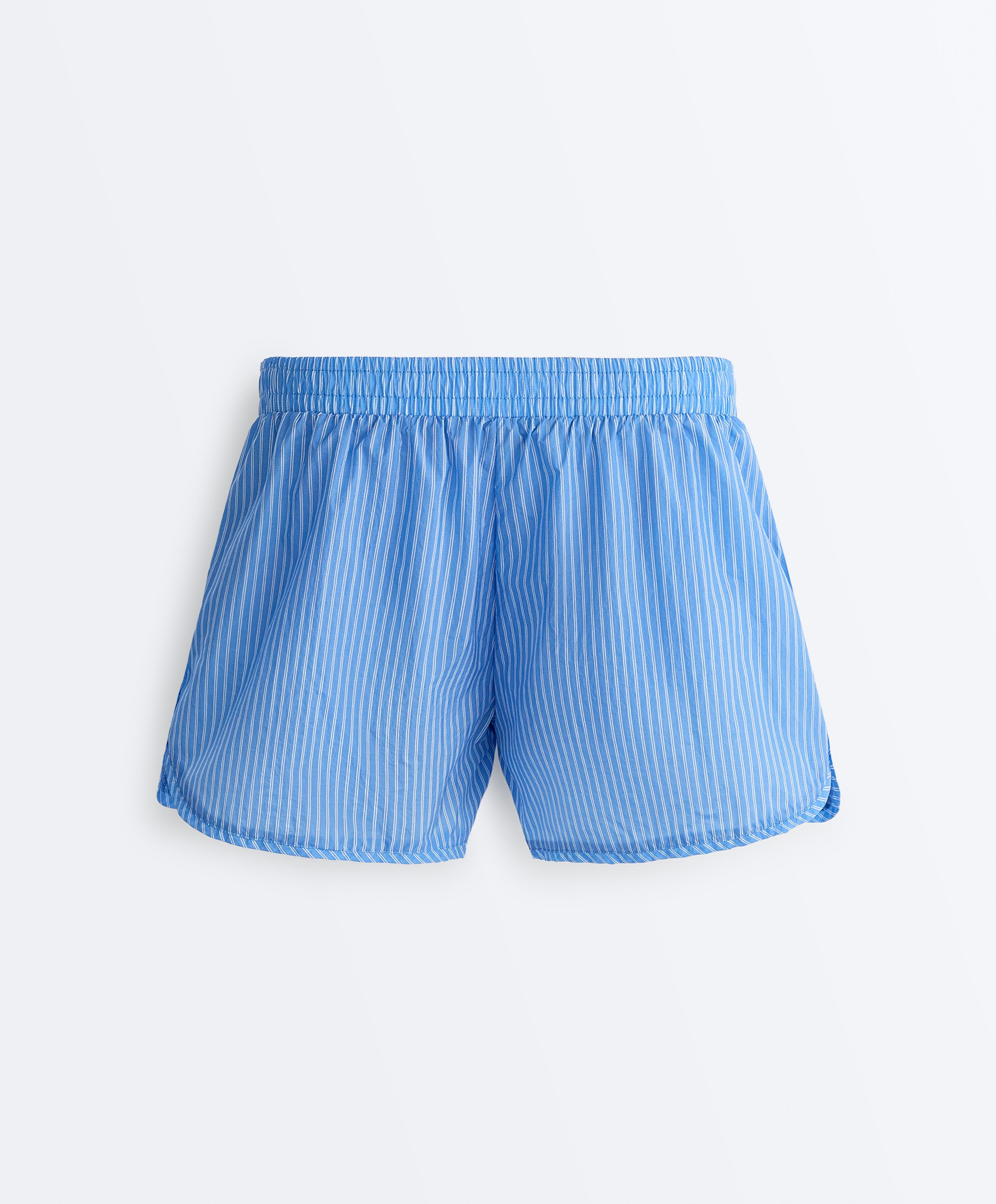 Striped technical shorts — PALE LAVENDER BLUE