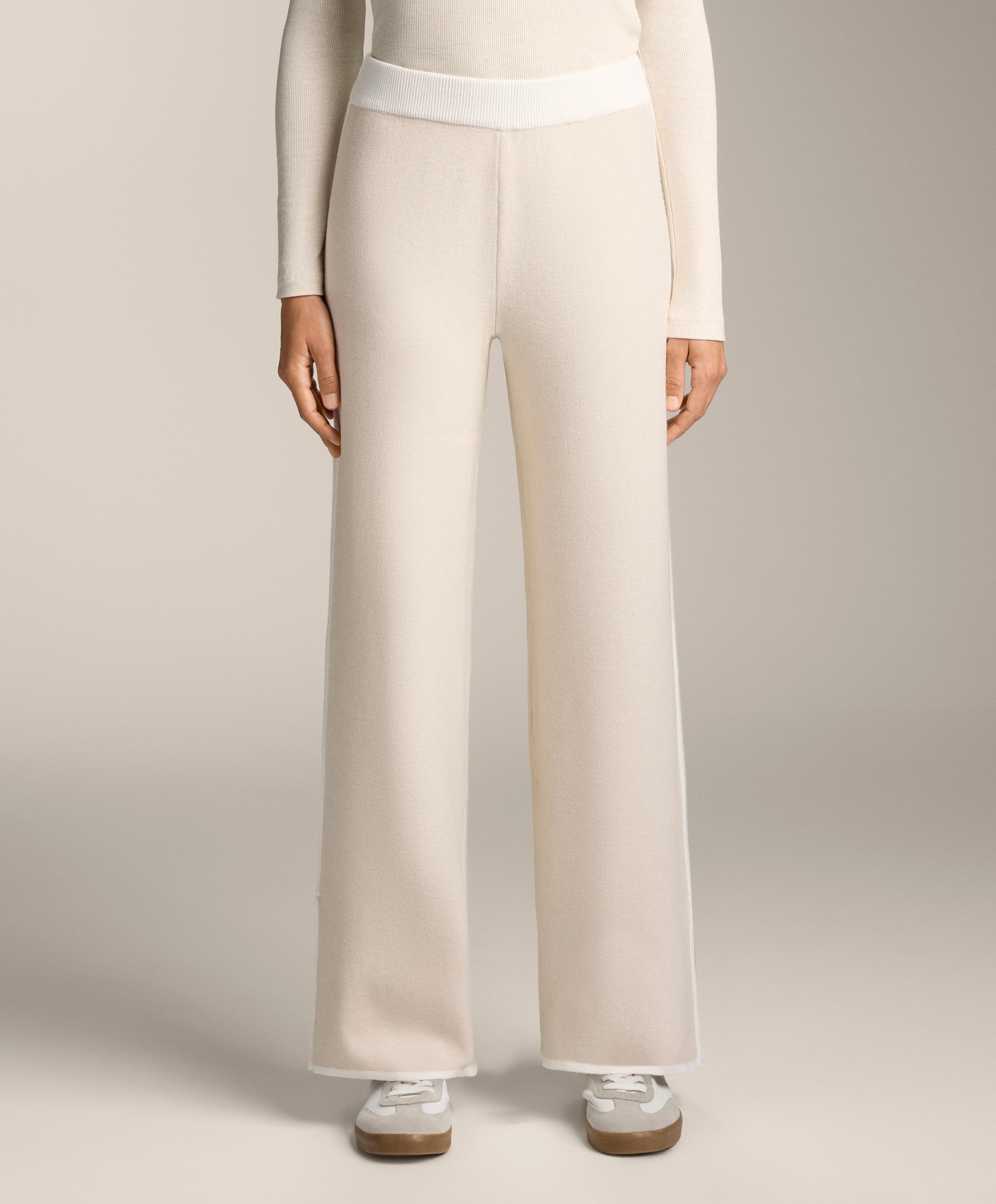 Pantalon en maille droit piping contrasté Pantalon en maille droit piping contrasté