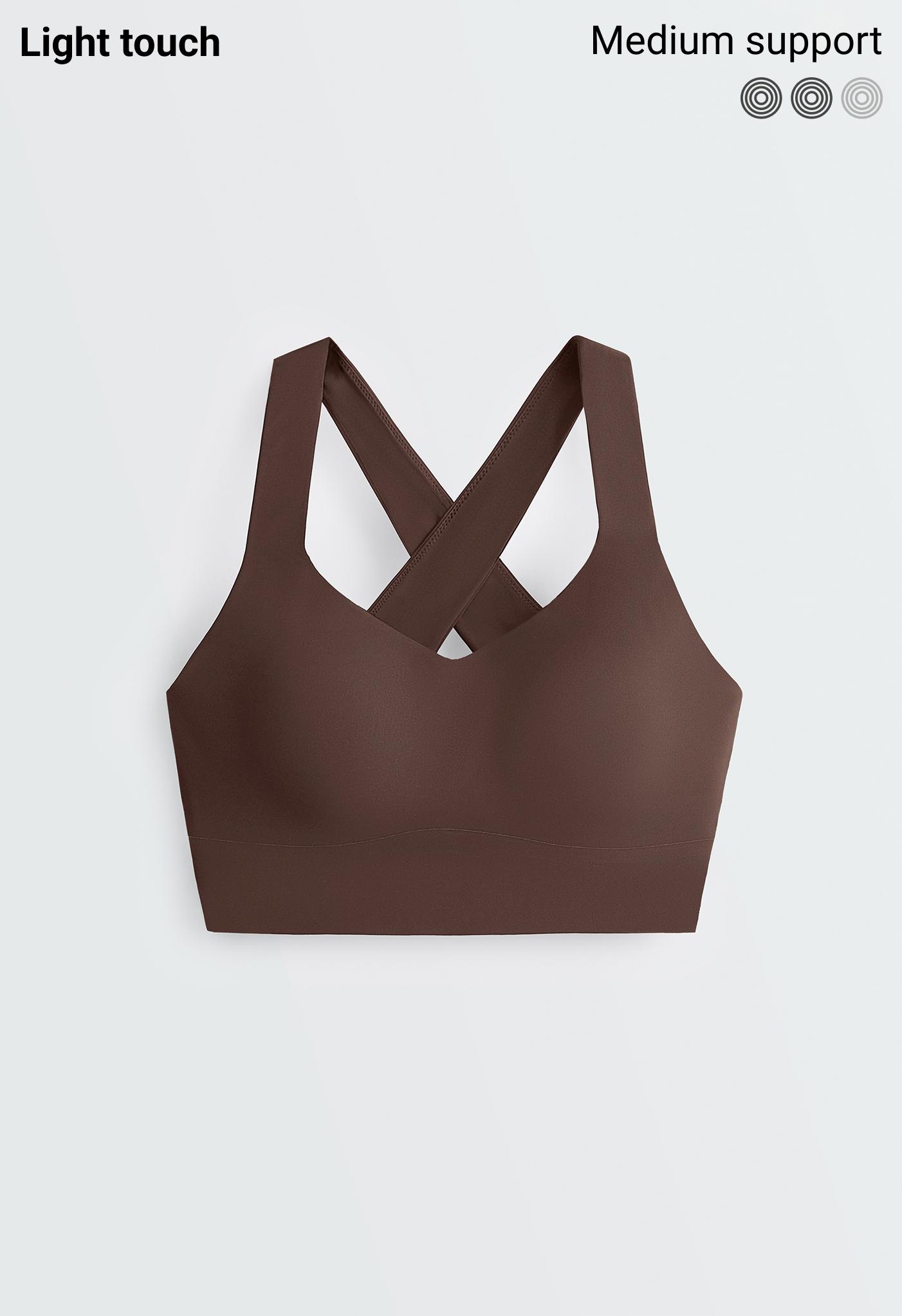 Medium-support Light Touch crossover bra — BROWN
