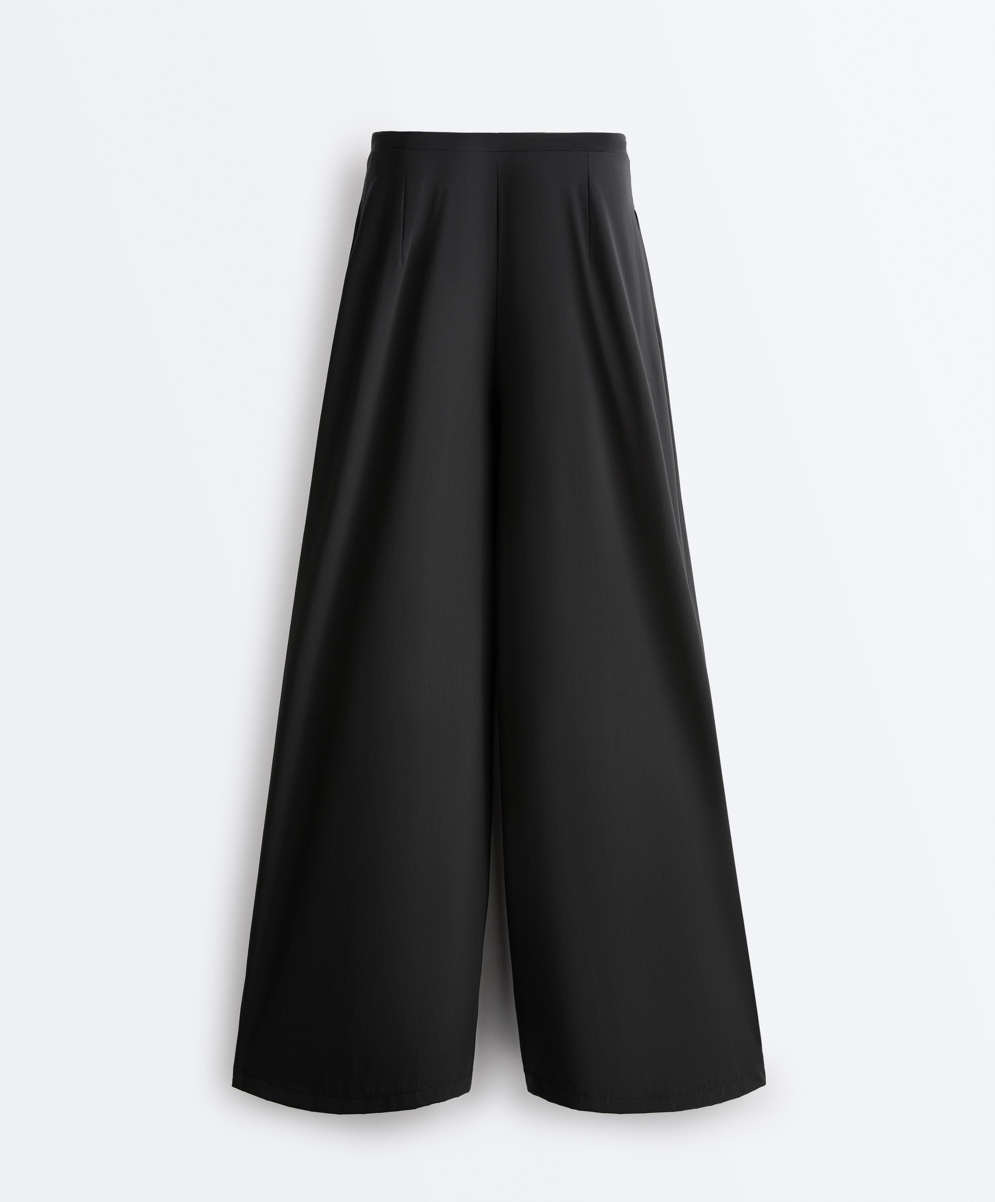 Light Touch wide leg trousers — BLACK
