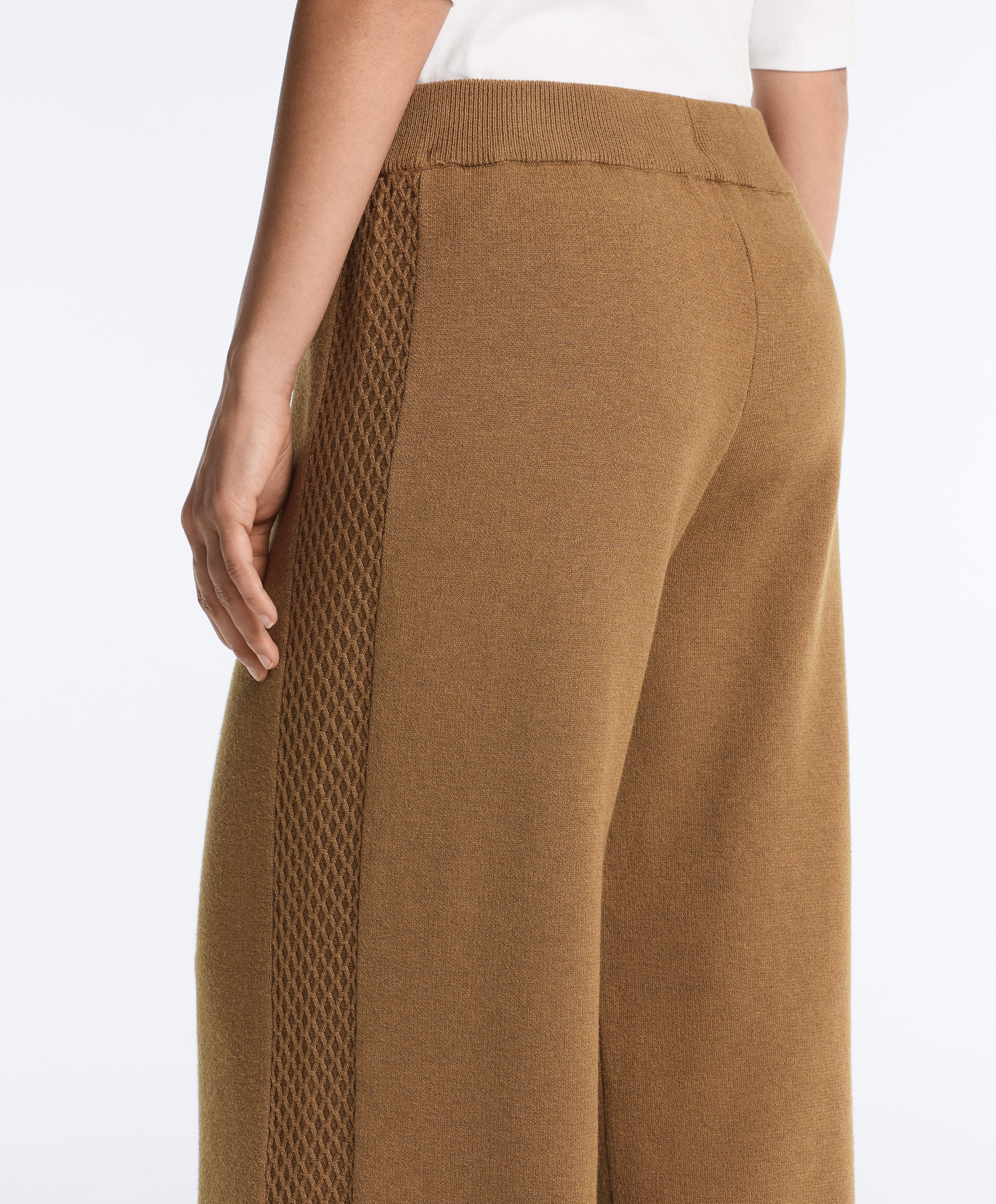 Straight-leg trousers with side knit structure — COPPER