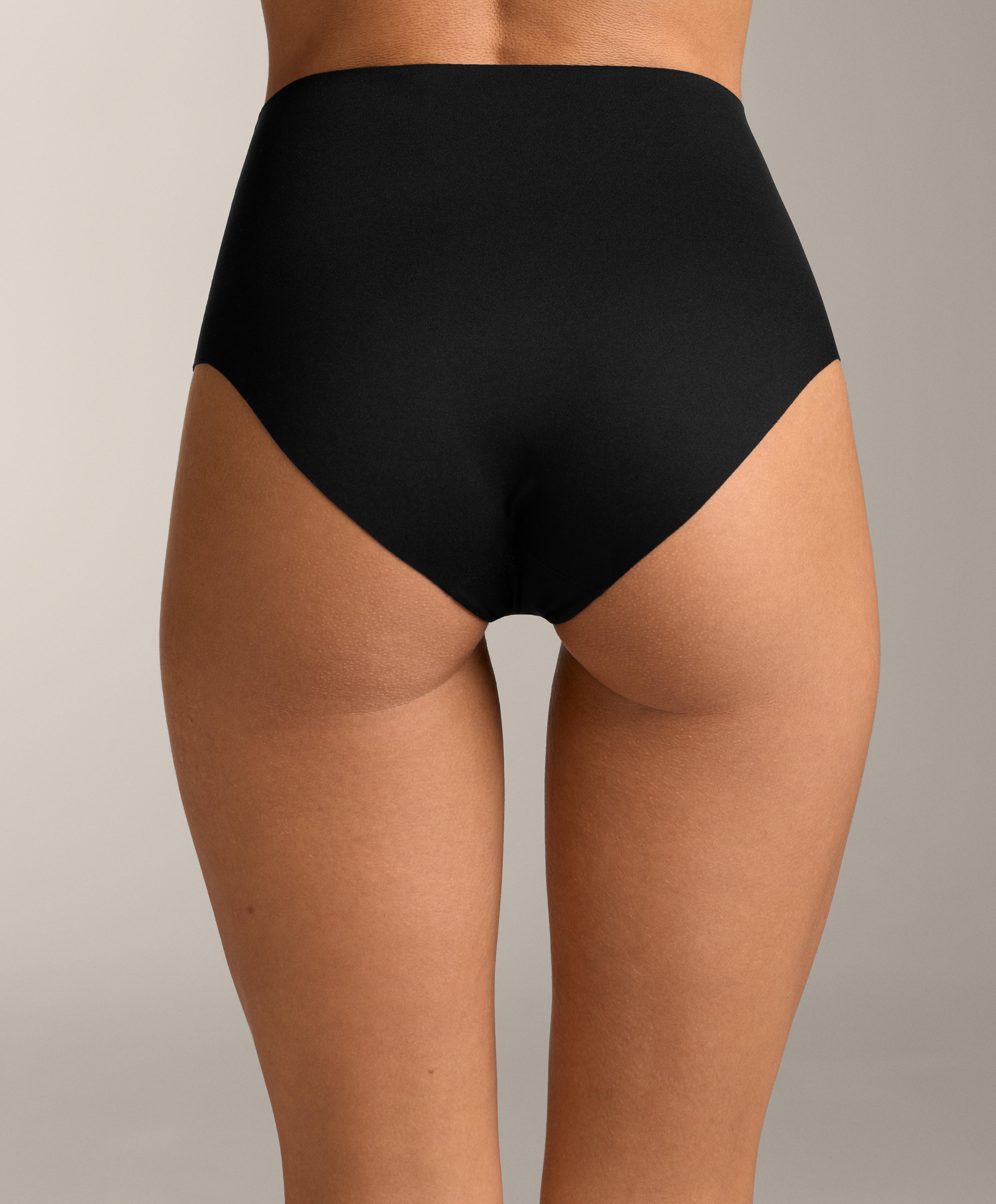 2 invisible polyamide blend mid-rise classic briefs — BLACK