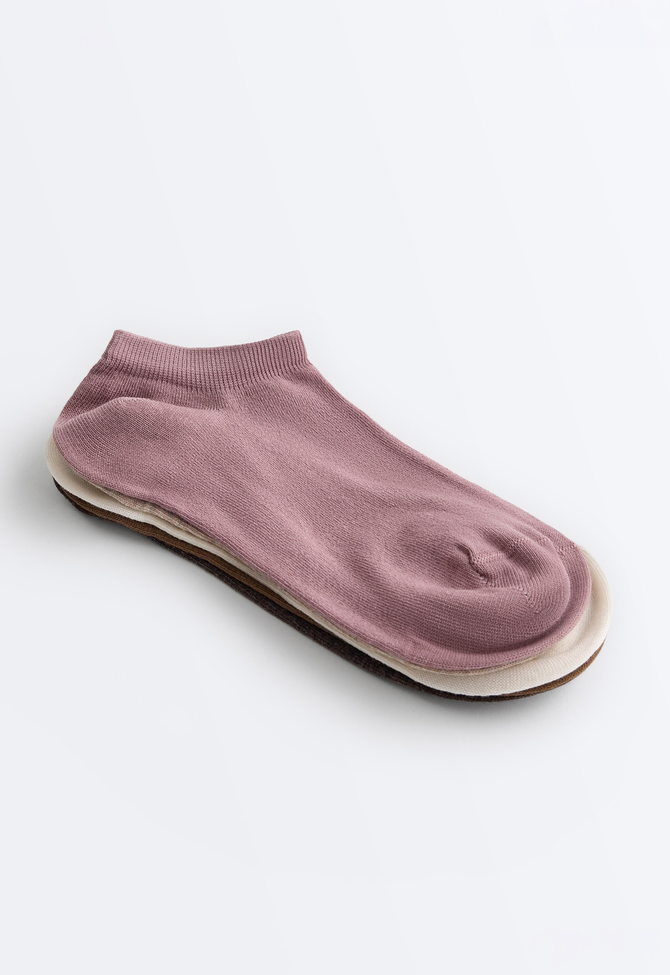 5 pairs of cotton blend sneaker socks — VINTAGE PINK