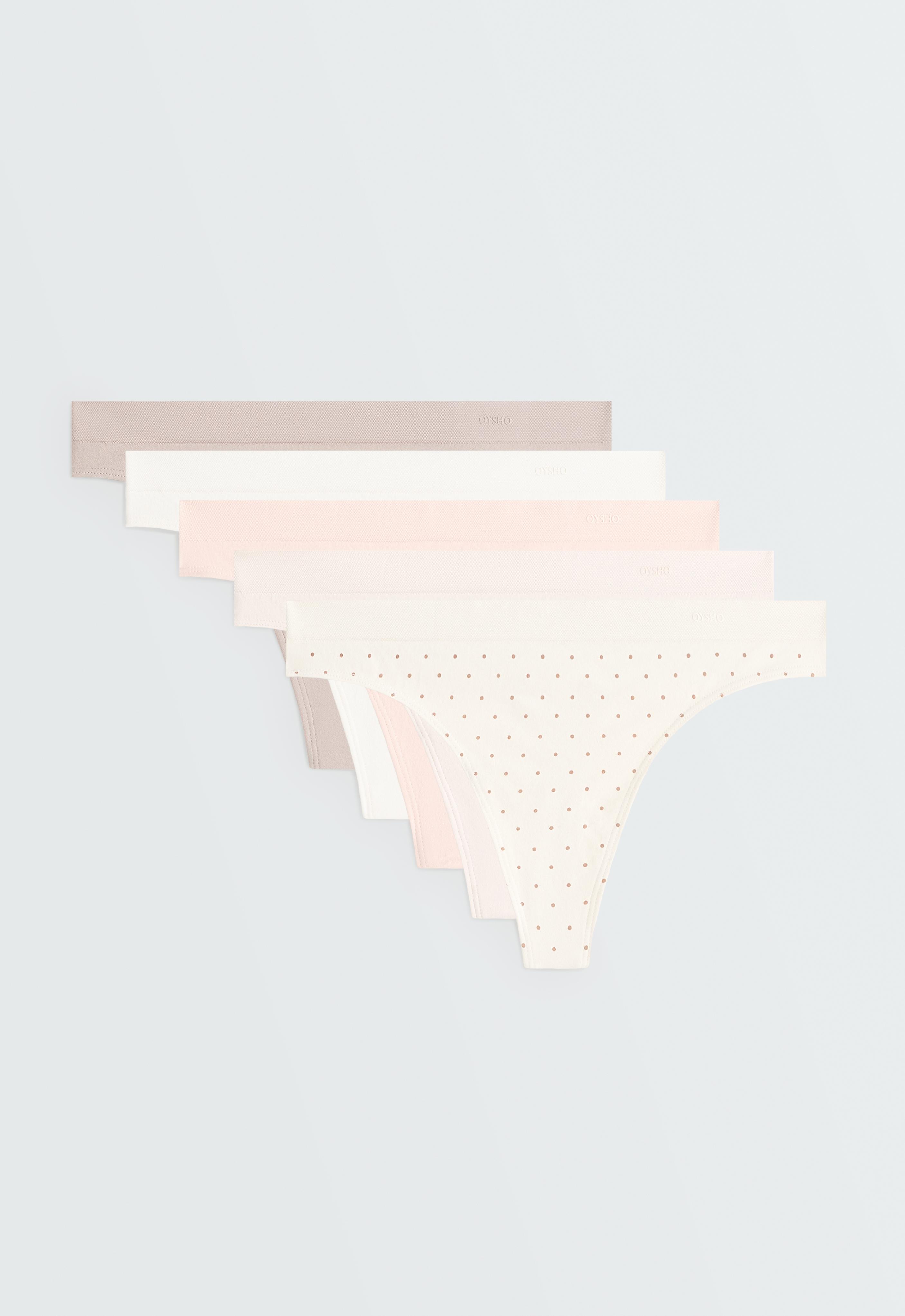 5 seamless soft-touch thongs — MINK