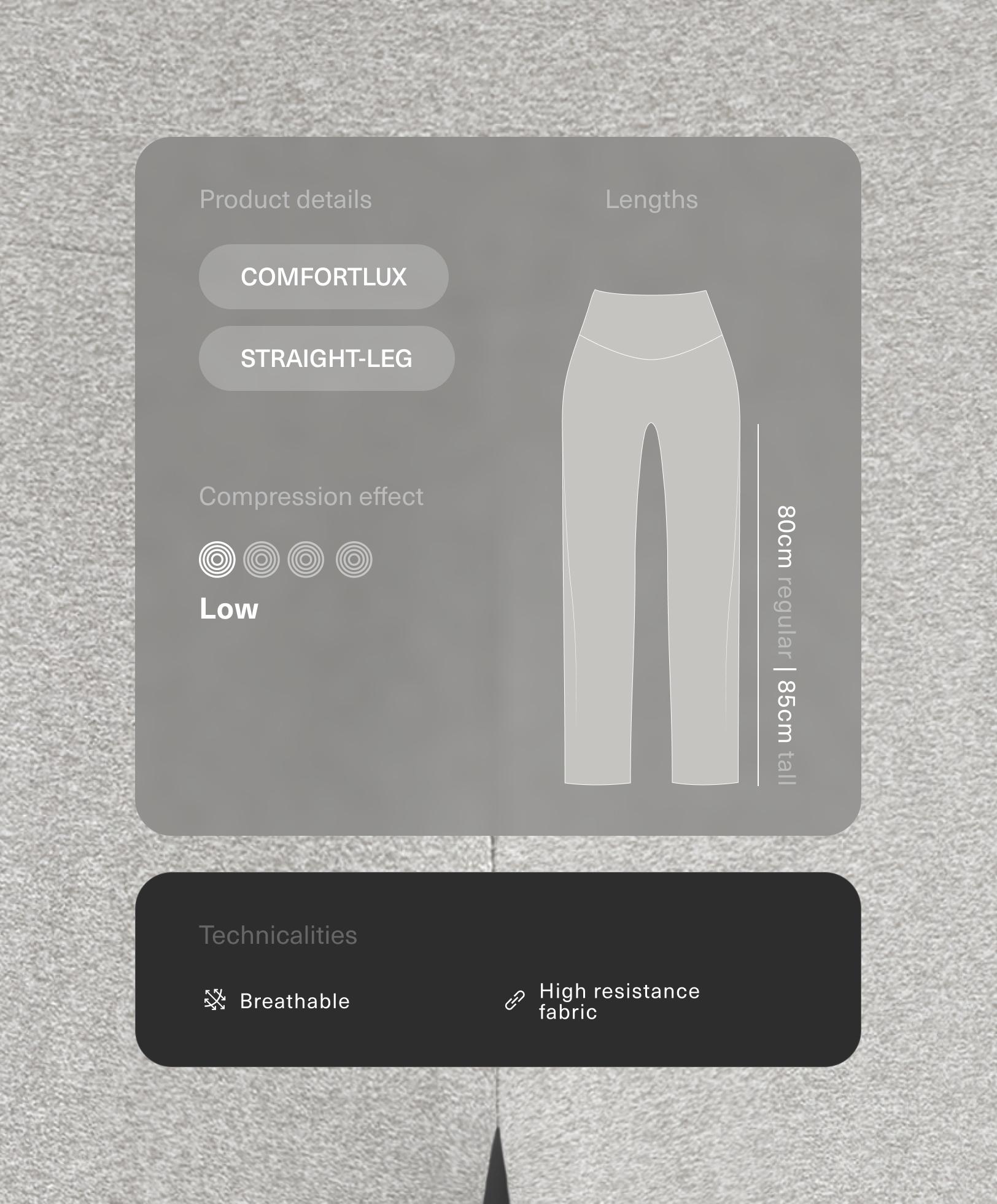 بنطلون مستقيم Comfortlux بخصر عالٍ بلمسة ميلانج بنطلون مستقيم Comfortlux بخصر عالٍ بلمسة ميلانج
