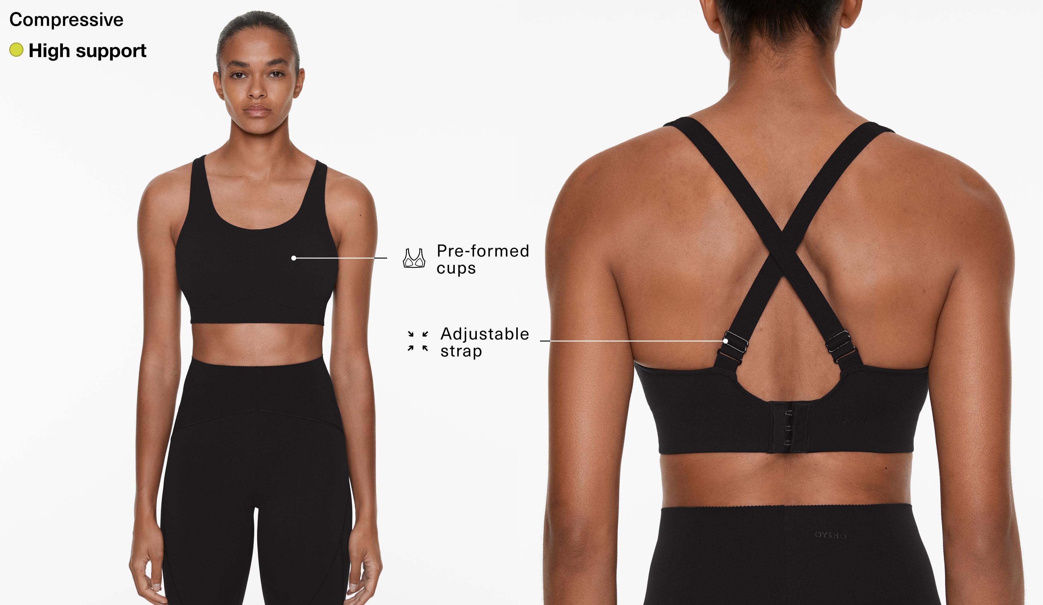 Firm support compressive sports bra