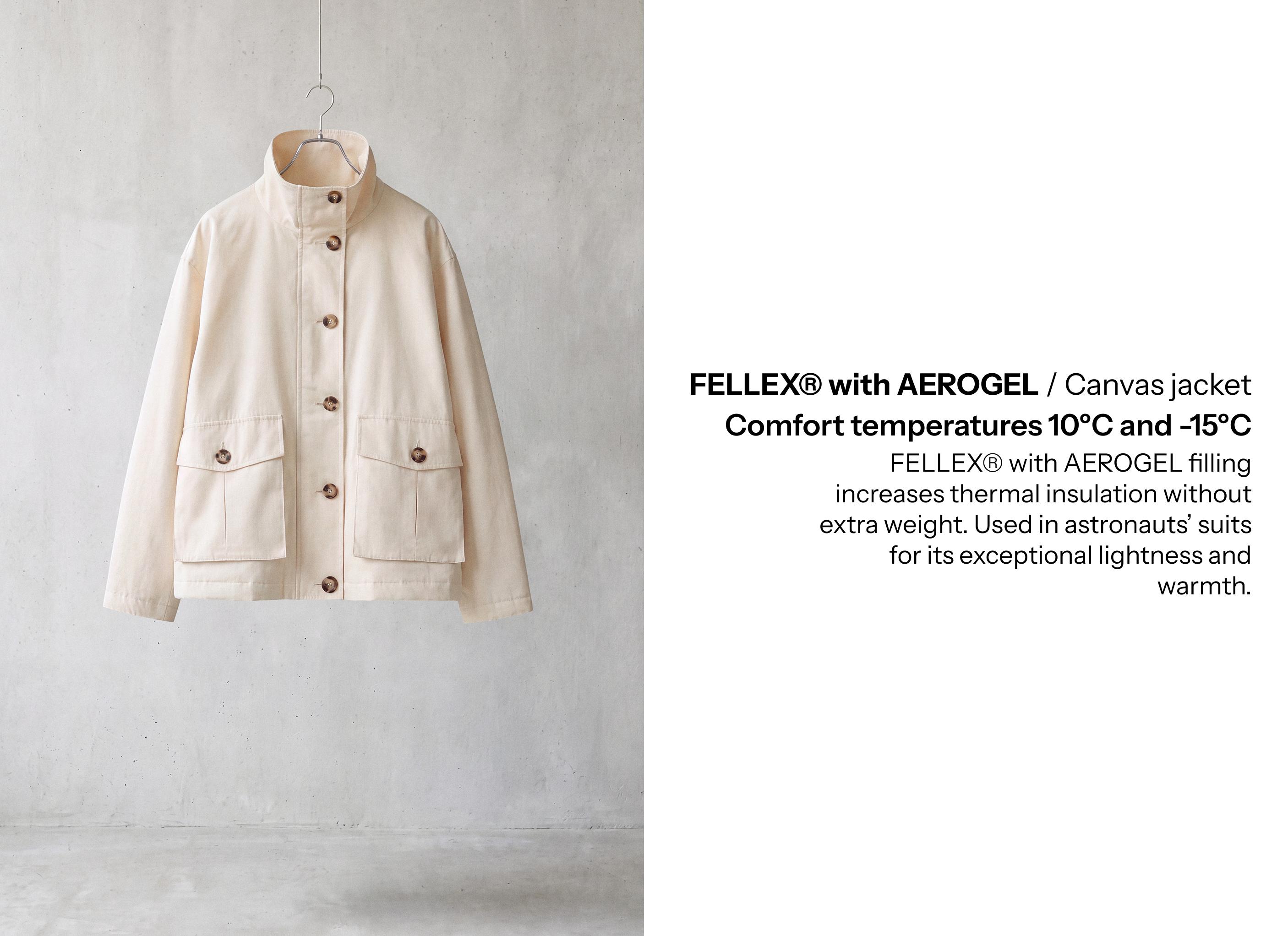 FELLEX® AEROGEL padded canvas jacket — ECRU