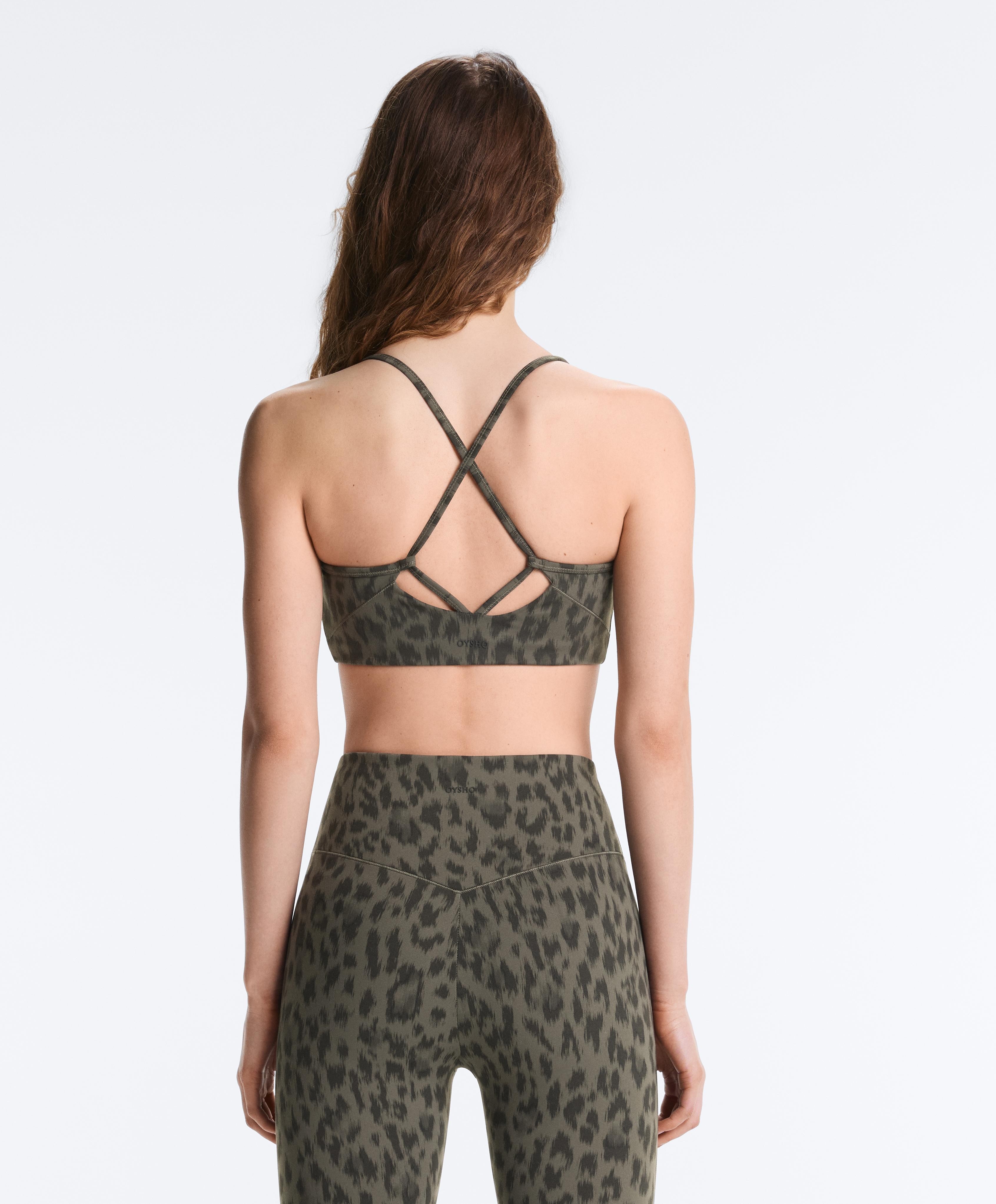 Evermove medium-support sports bra — DARK KHAKI