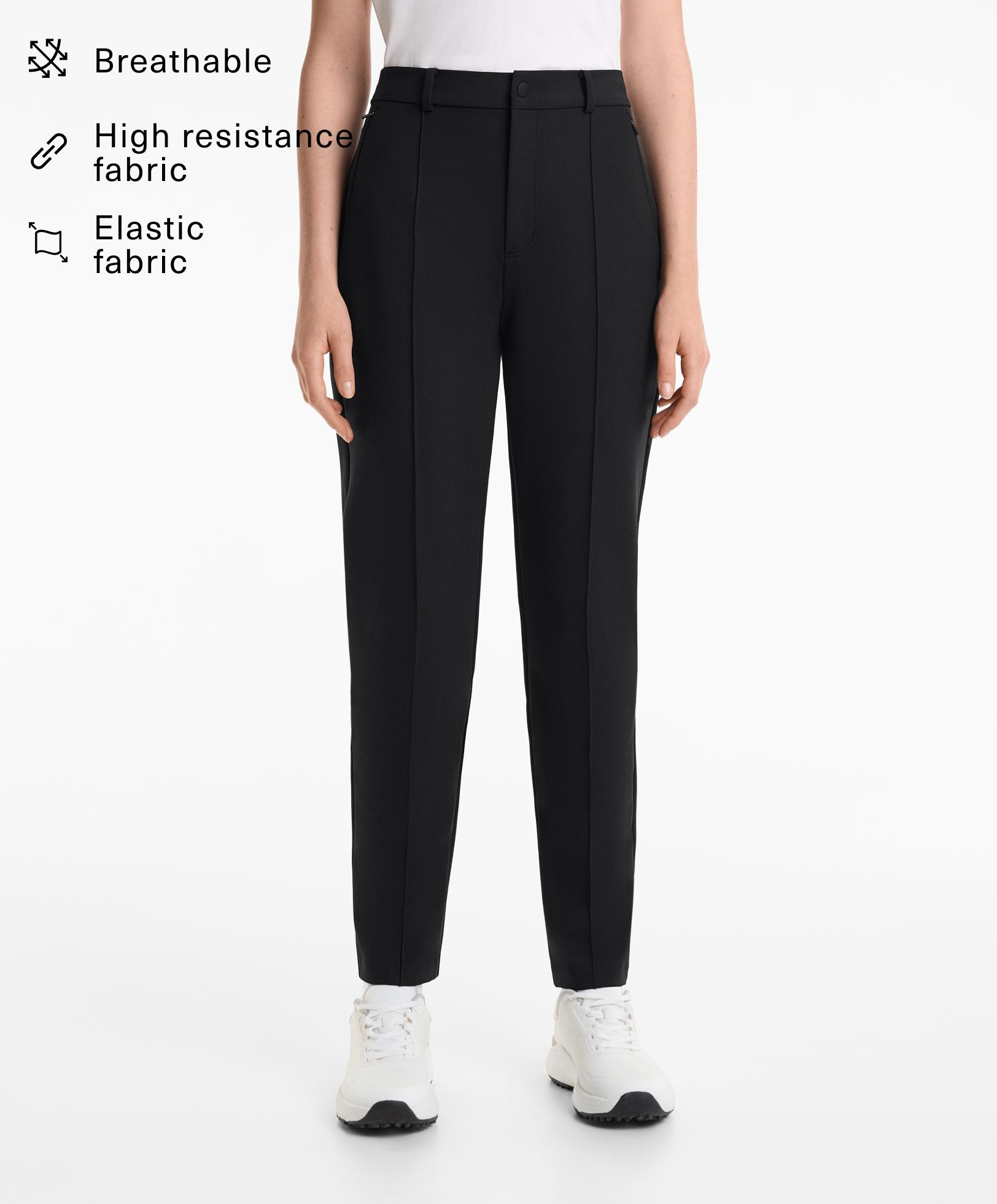 Twill straight-fit trousers