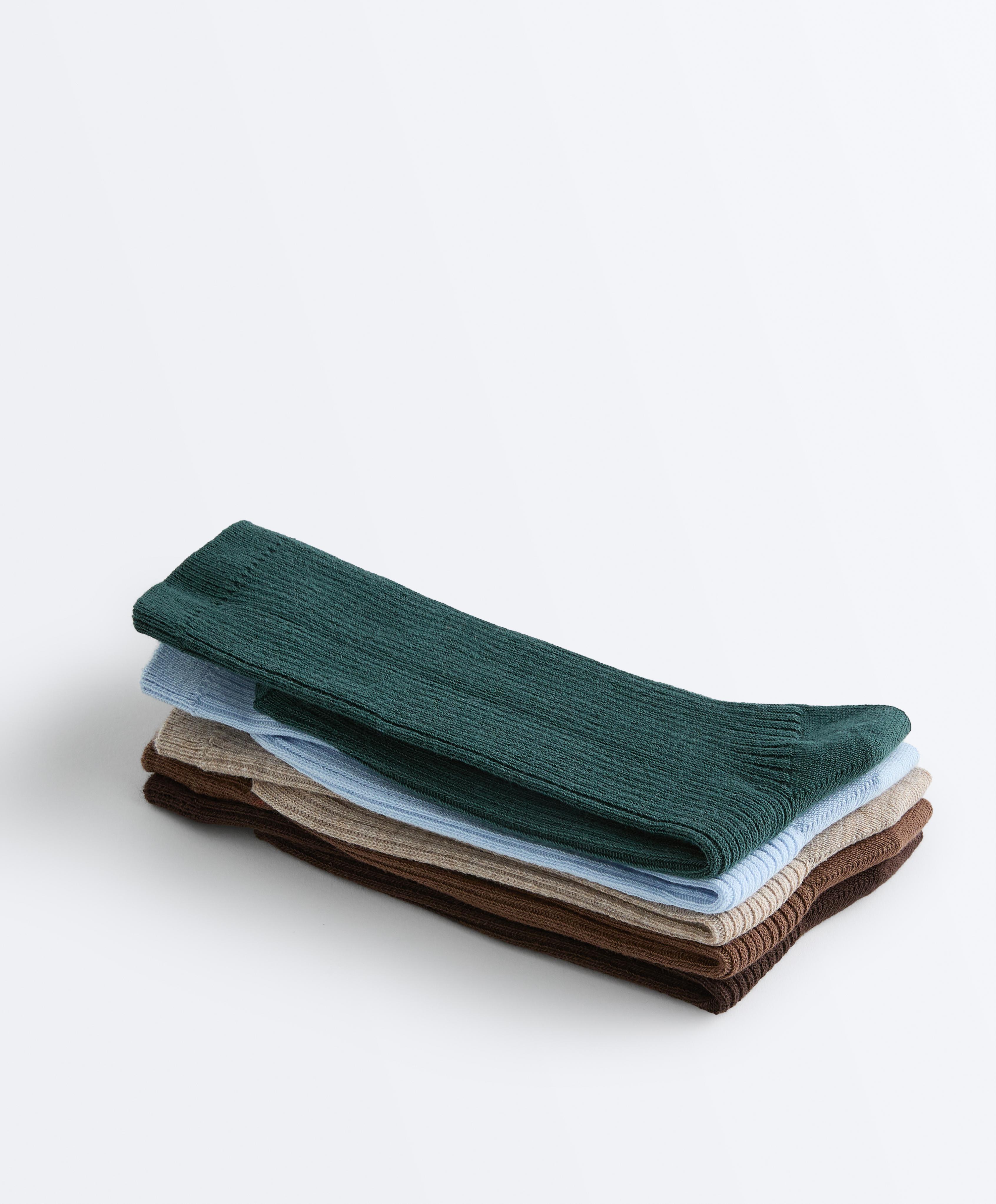5 pairs of cotton blend classic socks — SEA GREEN
