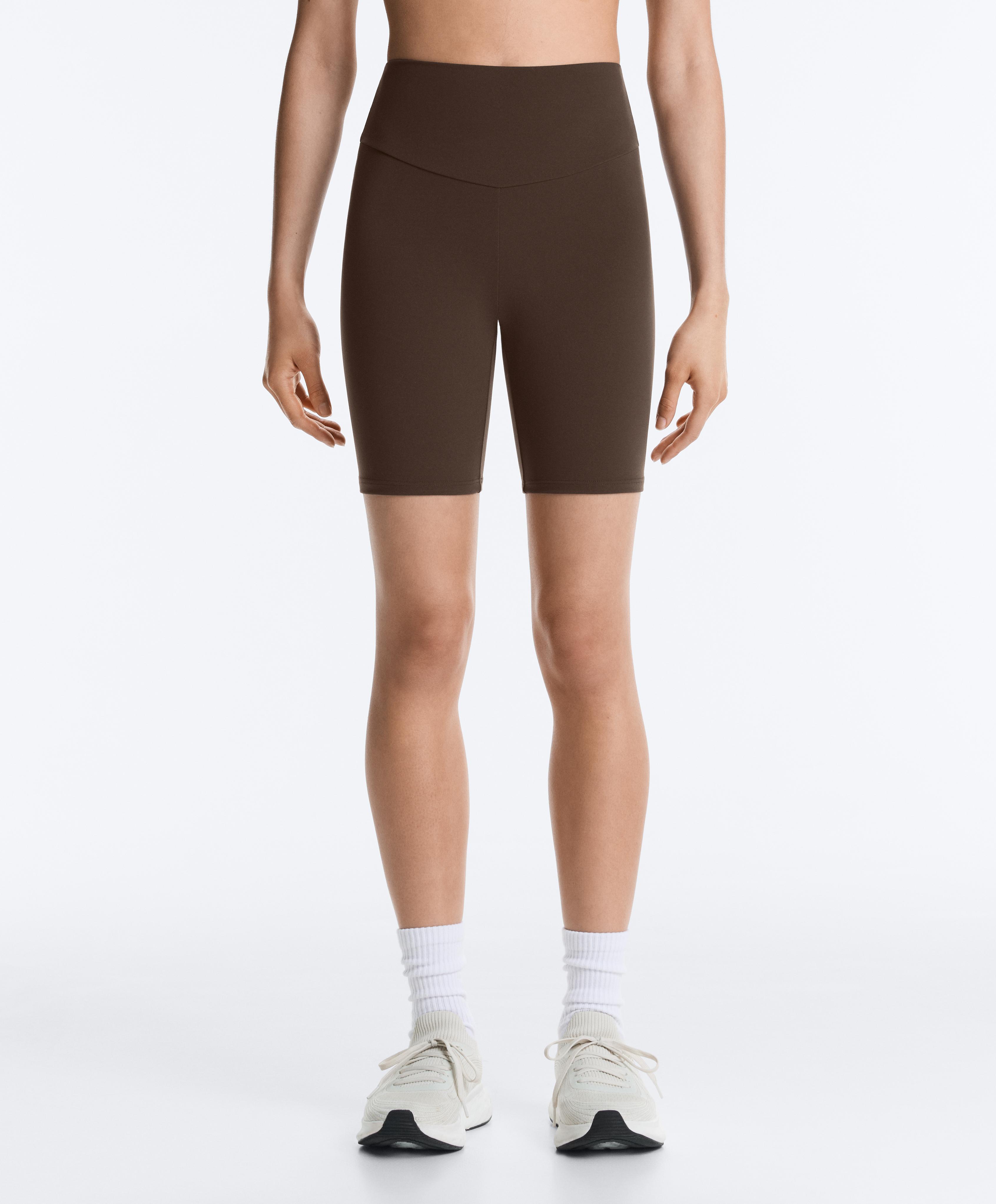 Comfortlux high-rise 20cm biker leggings — DARK BROWN