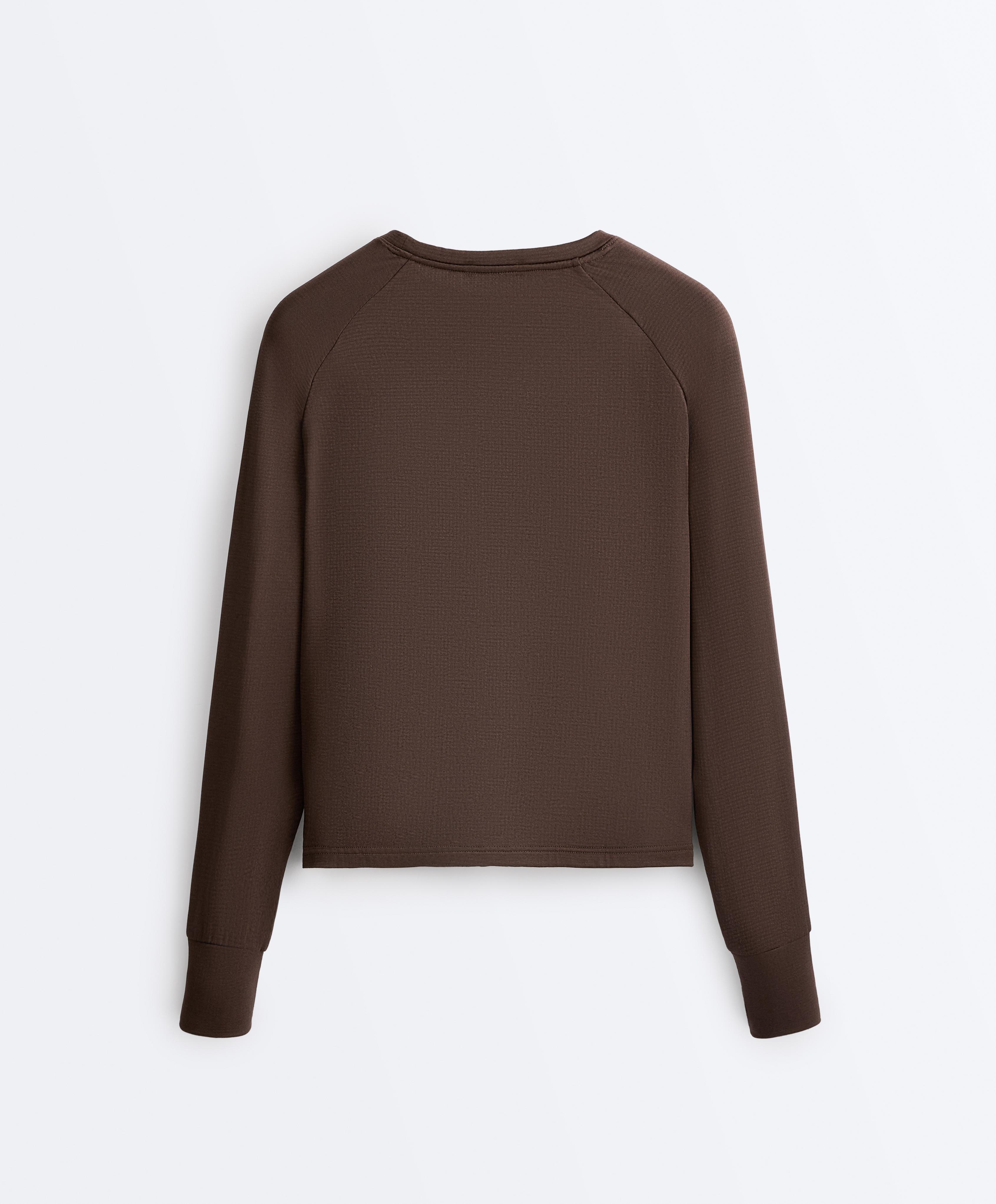 Long-sleeved technical T-shirt — BROWN
