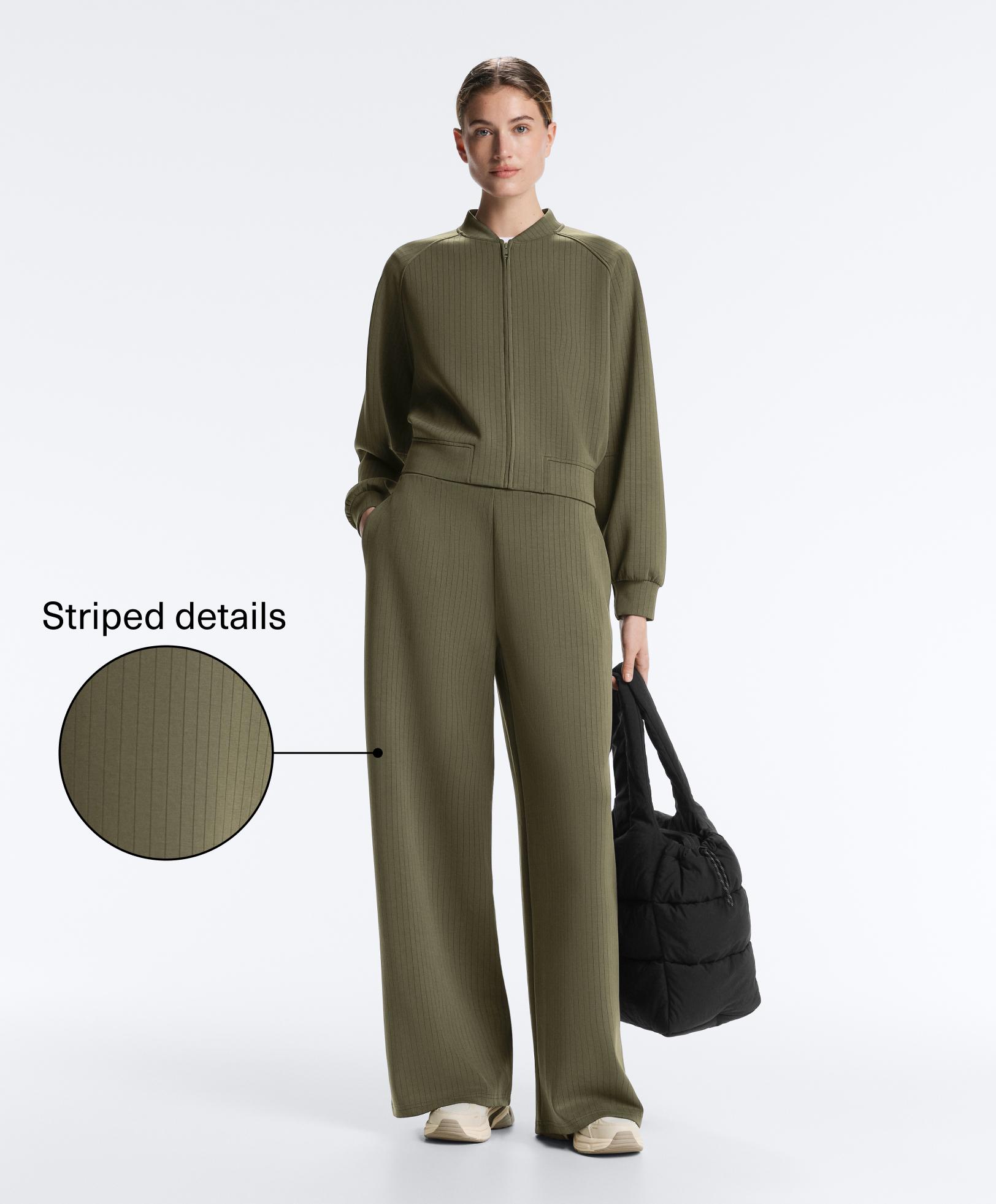 Straight-leg striped trousers with soft-touch modal Straight-leg striped trousers with soft-touch modal