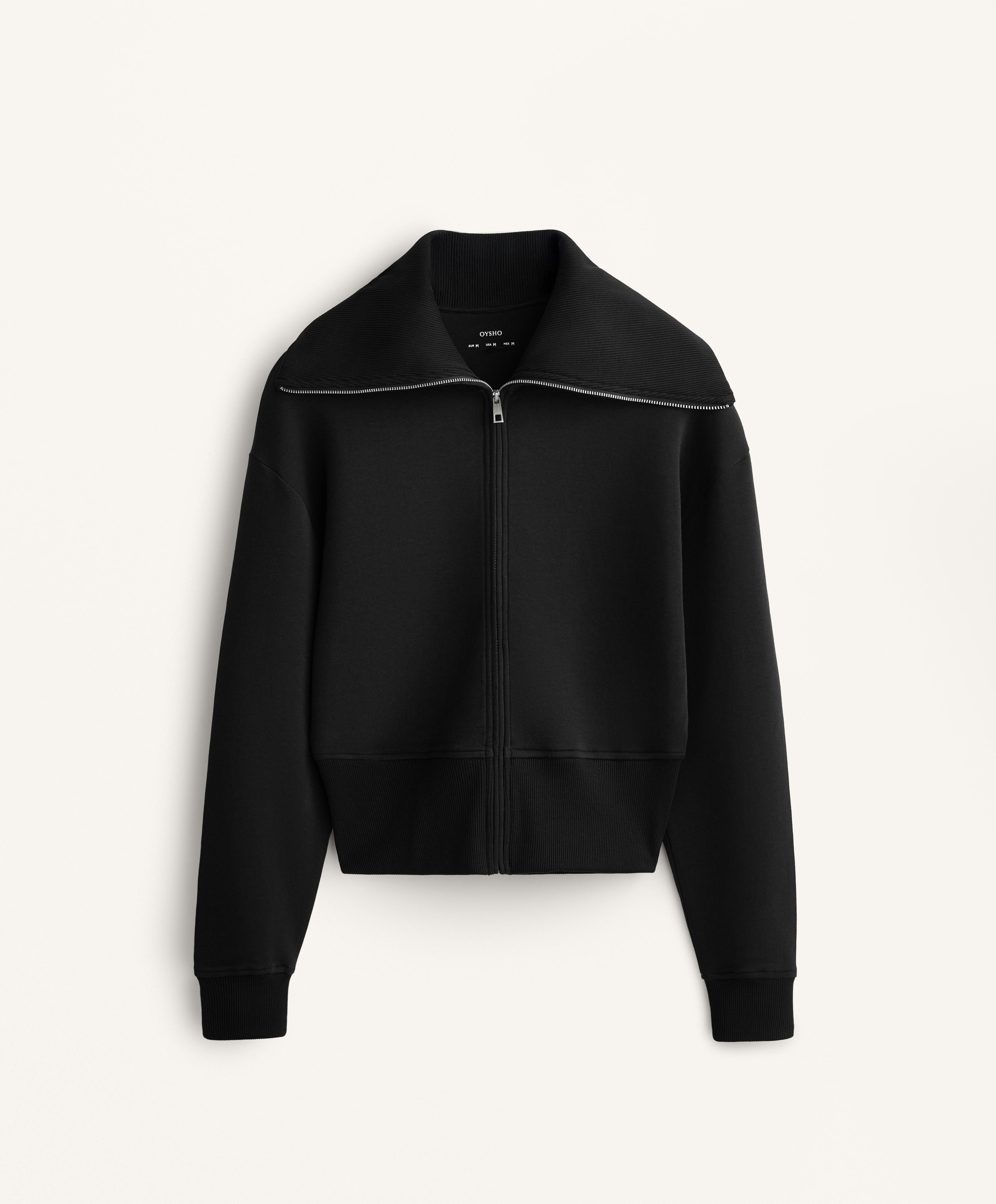 Cotton blend high neck jacket OYSHO France - Main Image