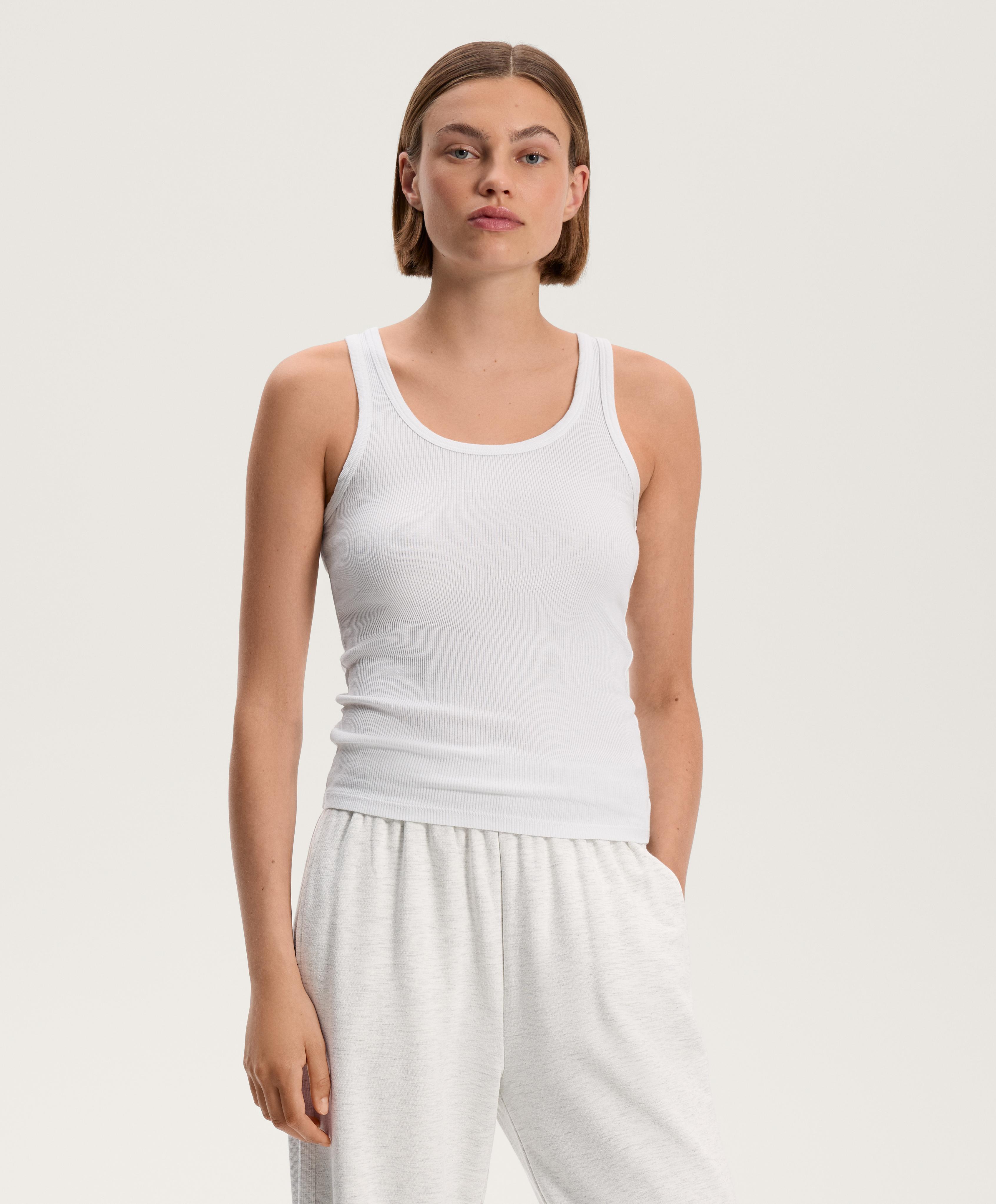 Sleeveless rib top with cotton and modal Sleeveless rib top with cotton and modal