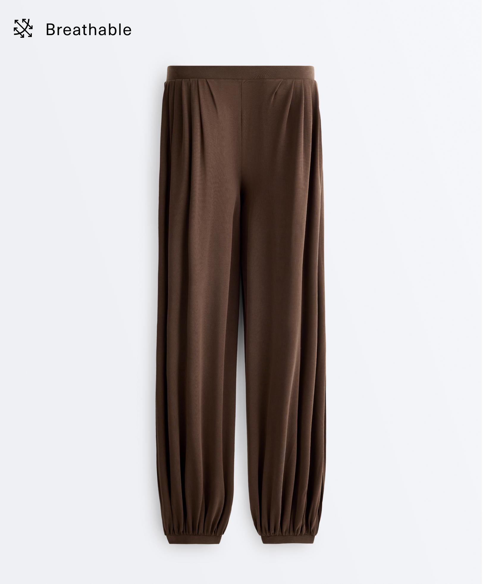 Modal-blend soft-touch joggers — DARK BROWN