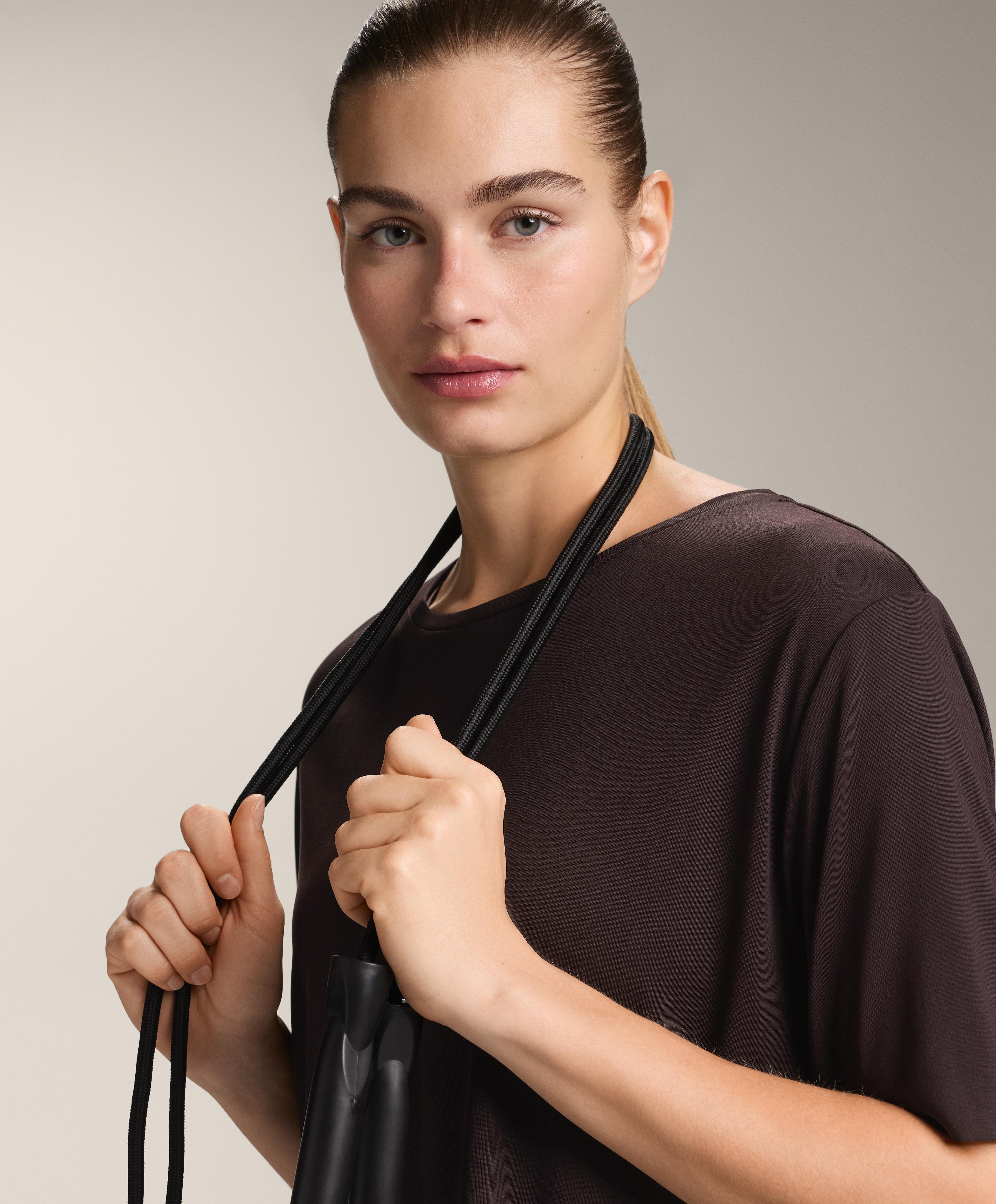 Футболка из смесового модала с короткими рукавами Футболка из смесового модала с короткими рукавами