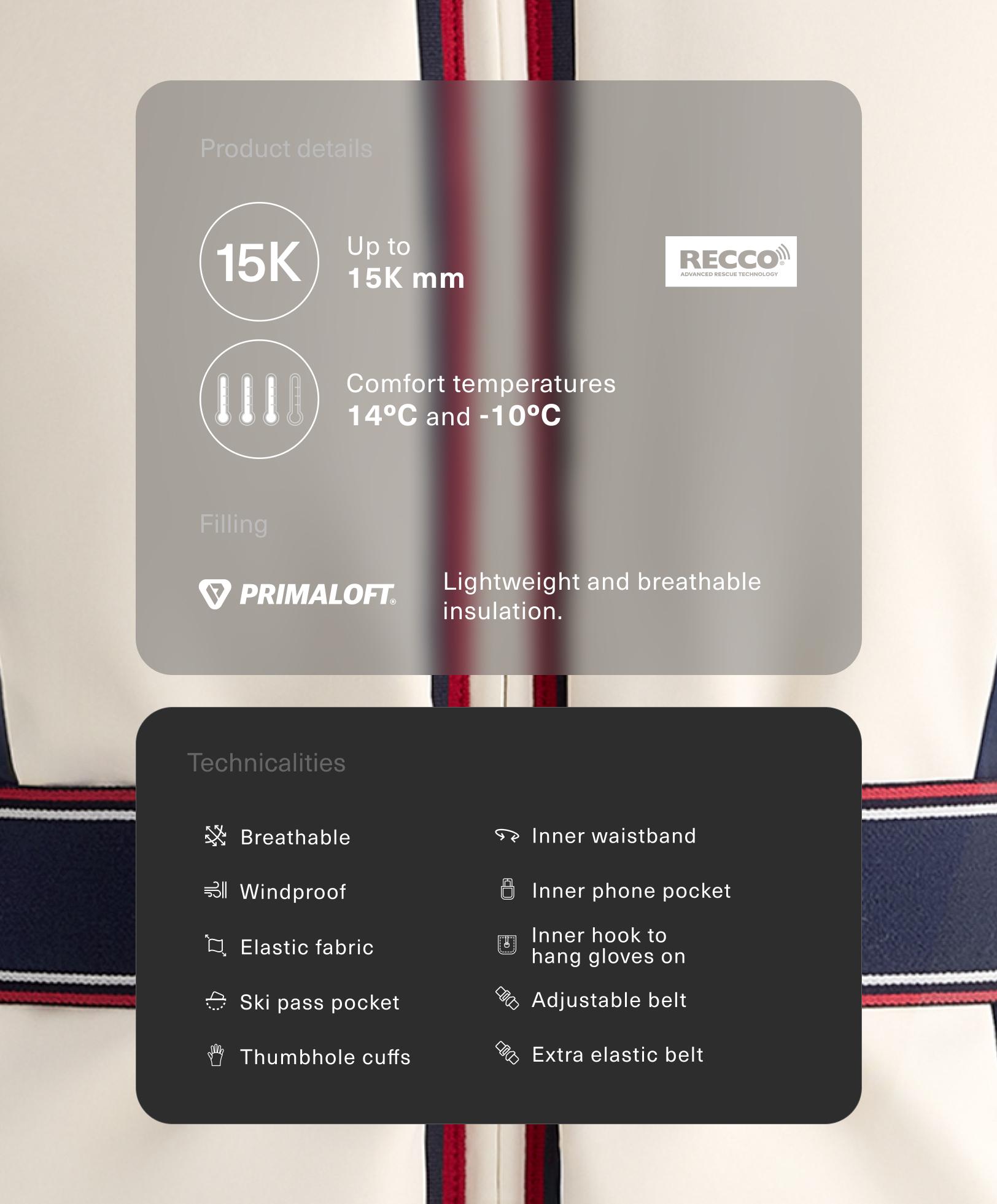 Retro figursydd Primaloft® SKI-jacka, vattenavvisande Retro figursydd Primaloft® SKI-jacka, vattenavvisande