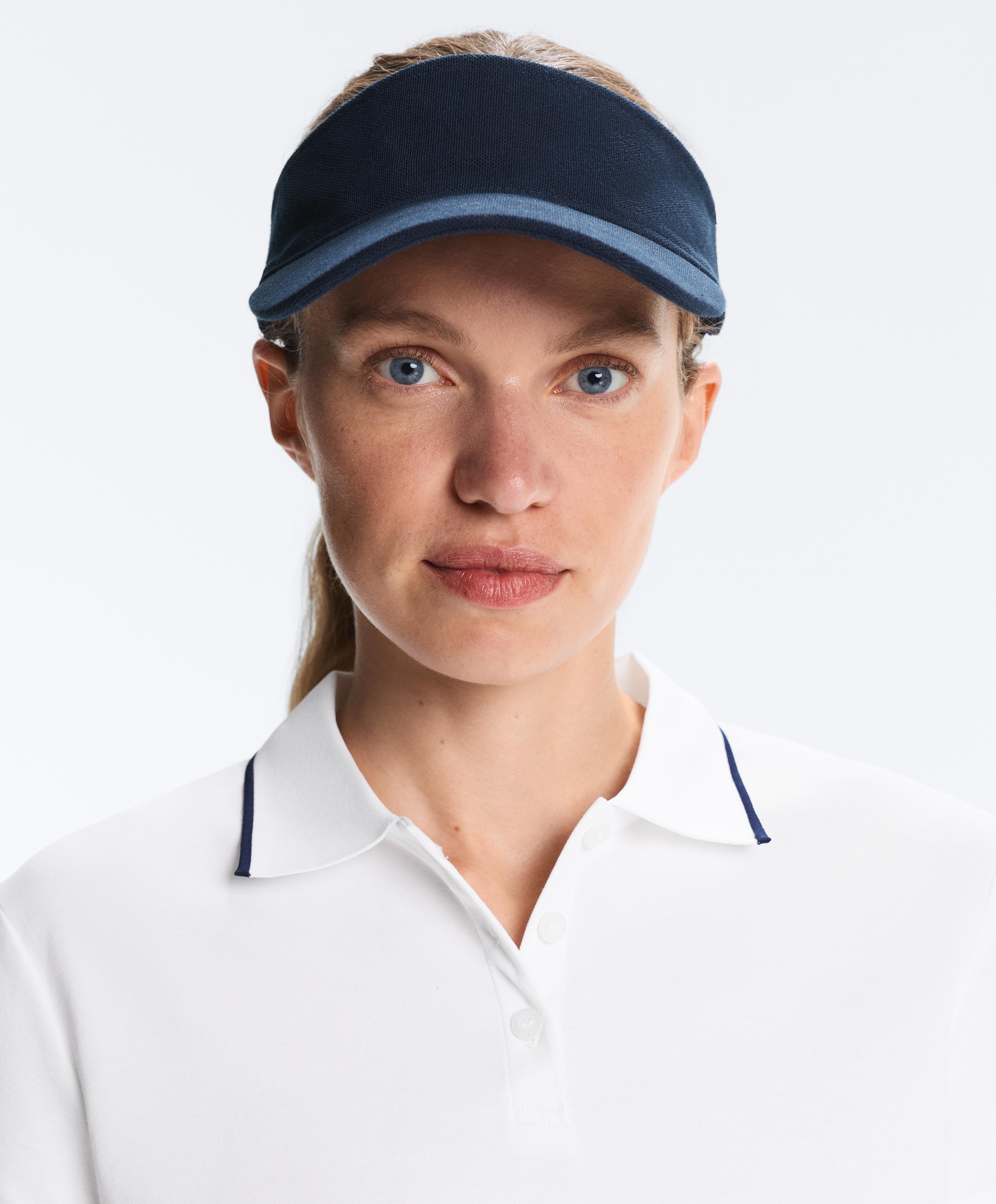 Cotton-blend piqué sports visor — NAVY BLUE