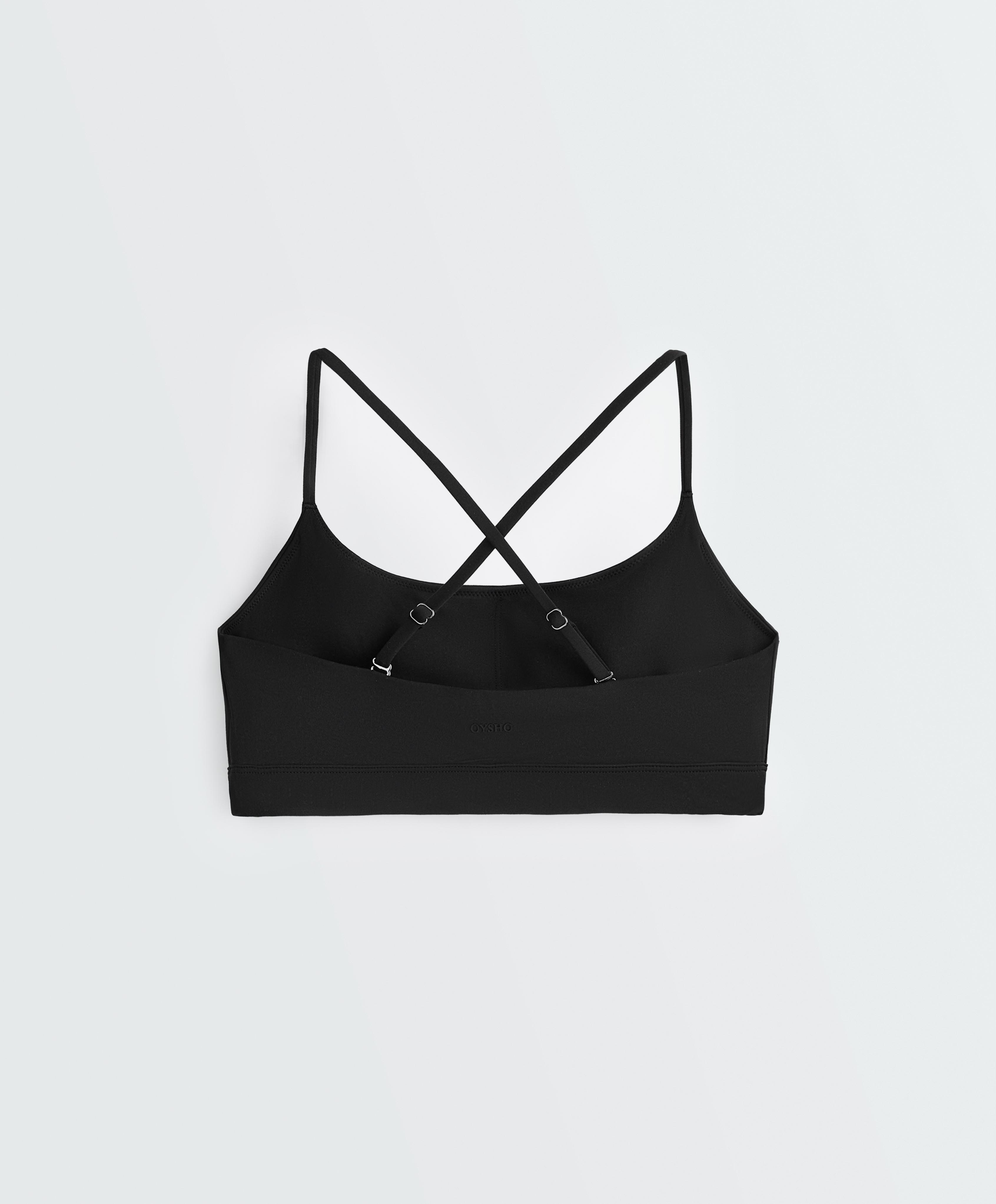 Low-support Comfortlux sports bra with straps — BLACK