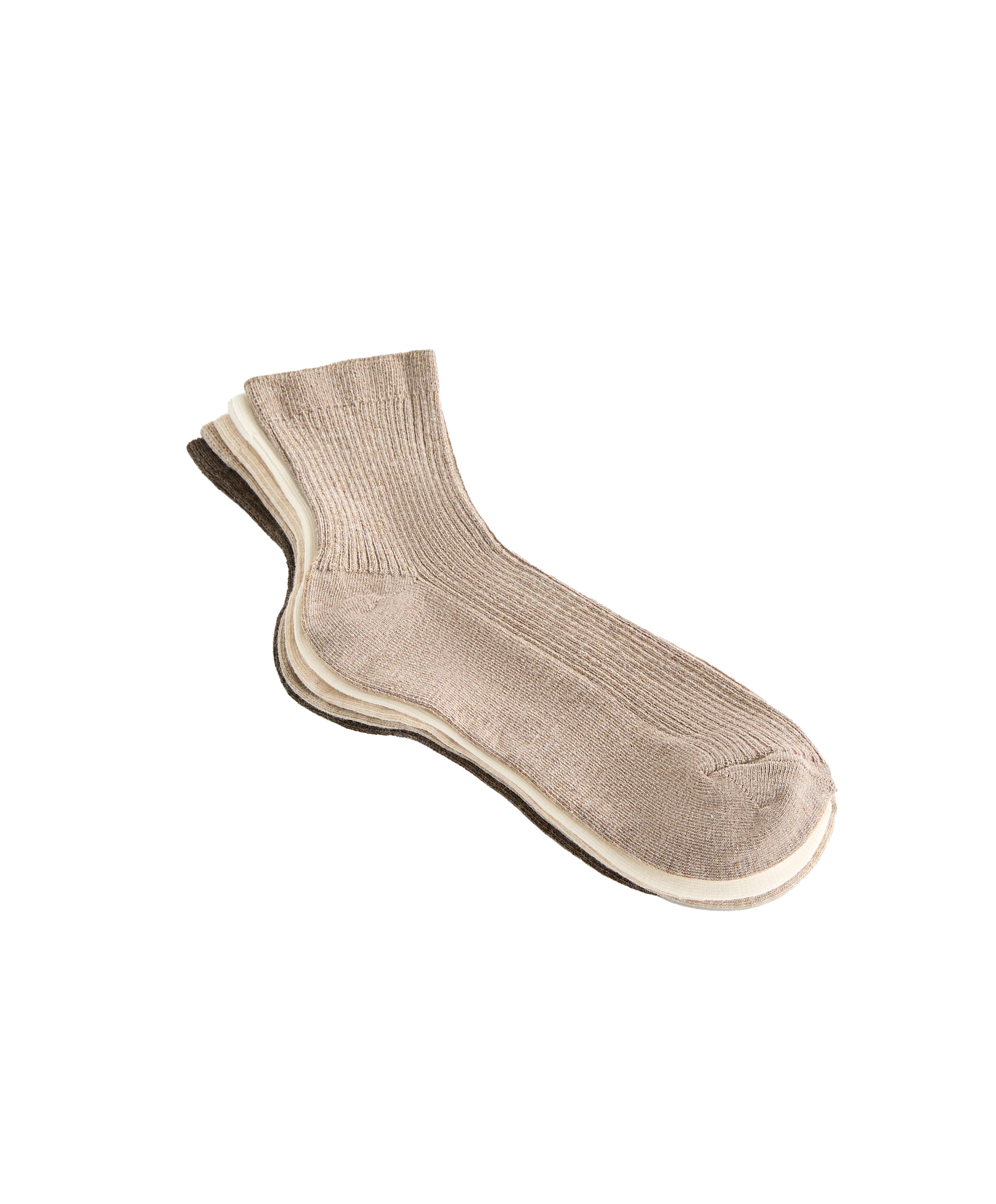 5 pairs of quarter cotton socks — SAND MELANGE