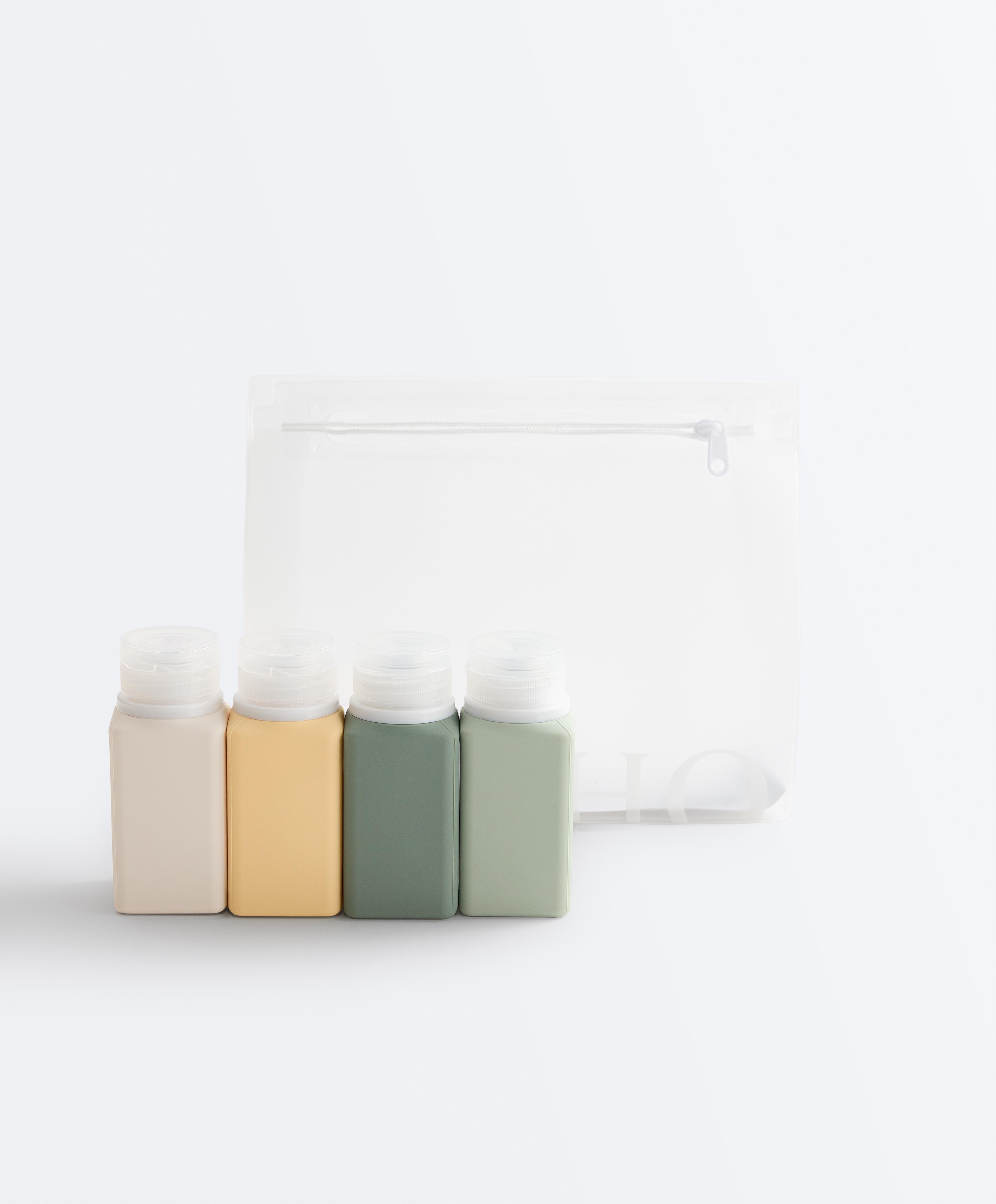 4-bottle travel wash bag