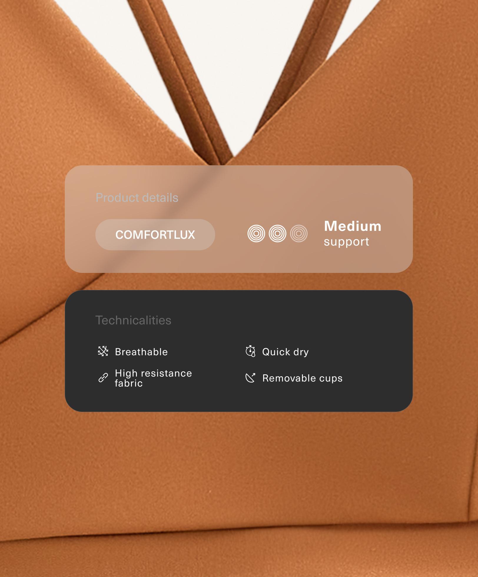 Comfortlux Crossover Medium Support Sports Bra with Cups - Распродажа