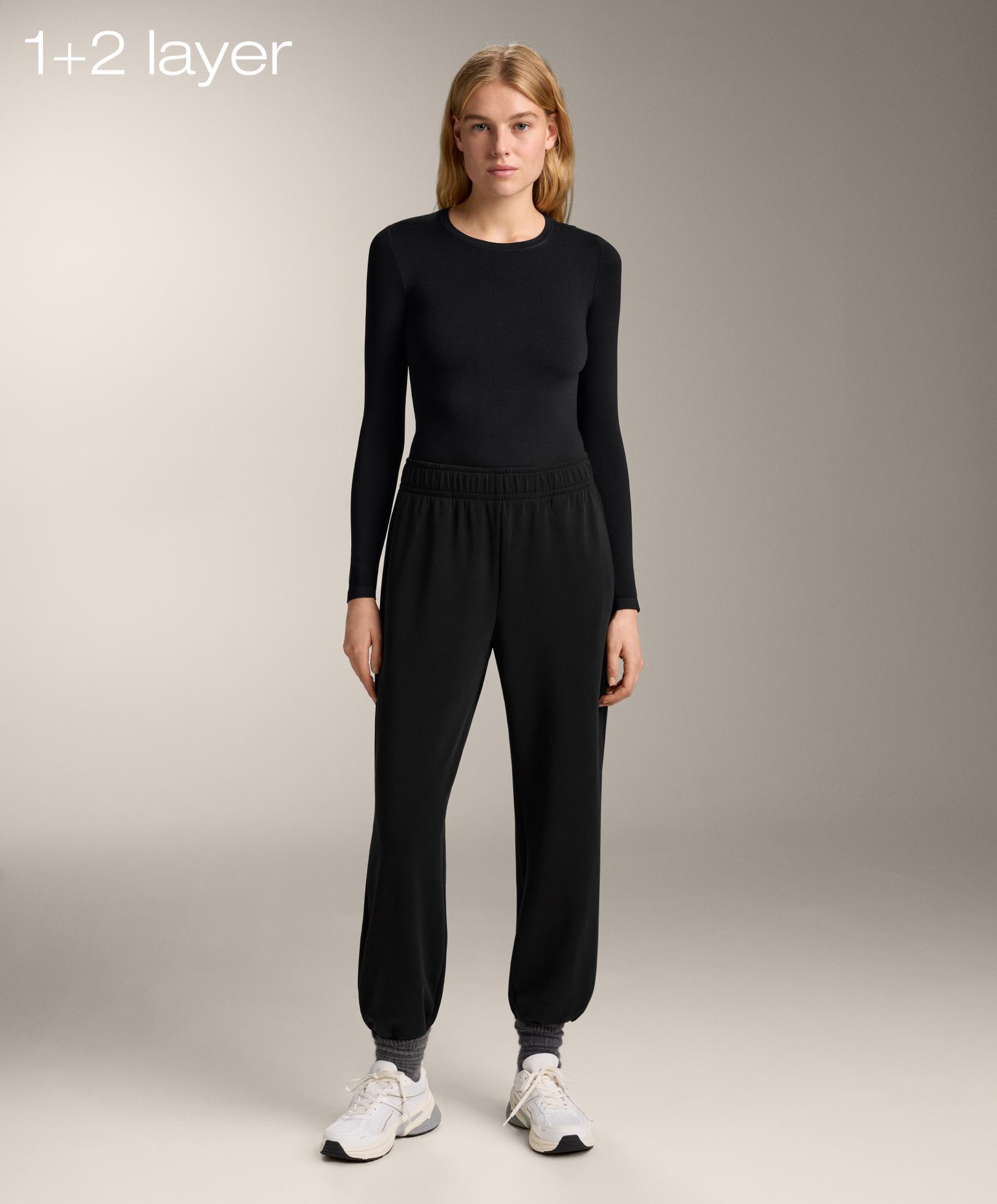 Total look 1+2 layer modal negro pantalón Total look 1+2 layer modal negro pantalón