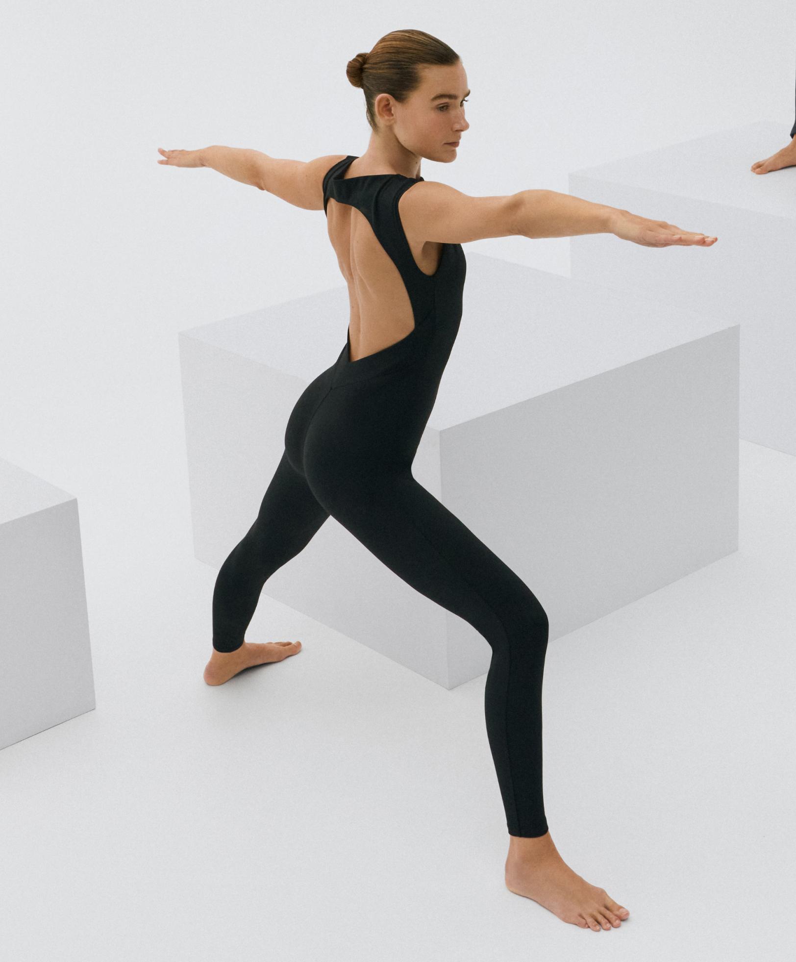 Comfortlux boat neck long jumpsuit — BLACK