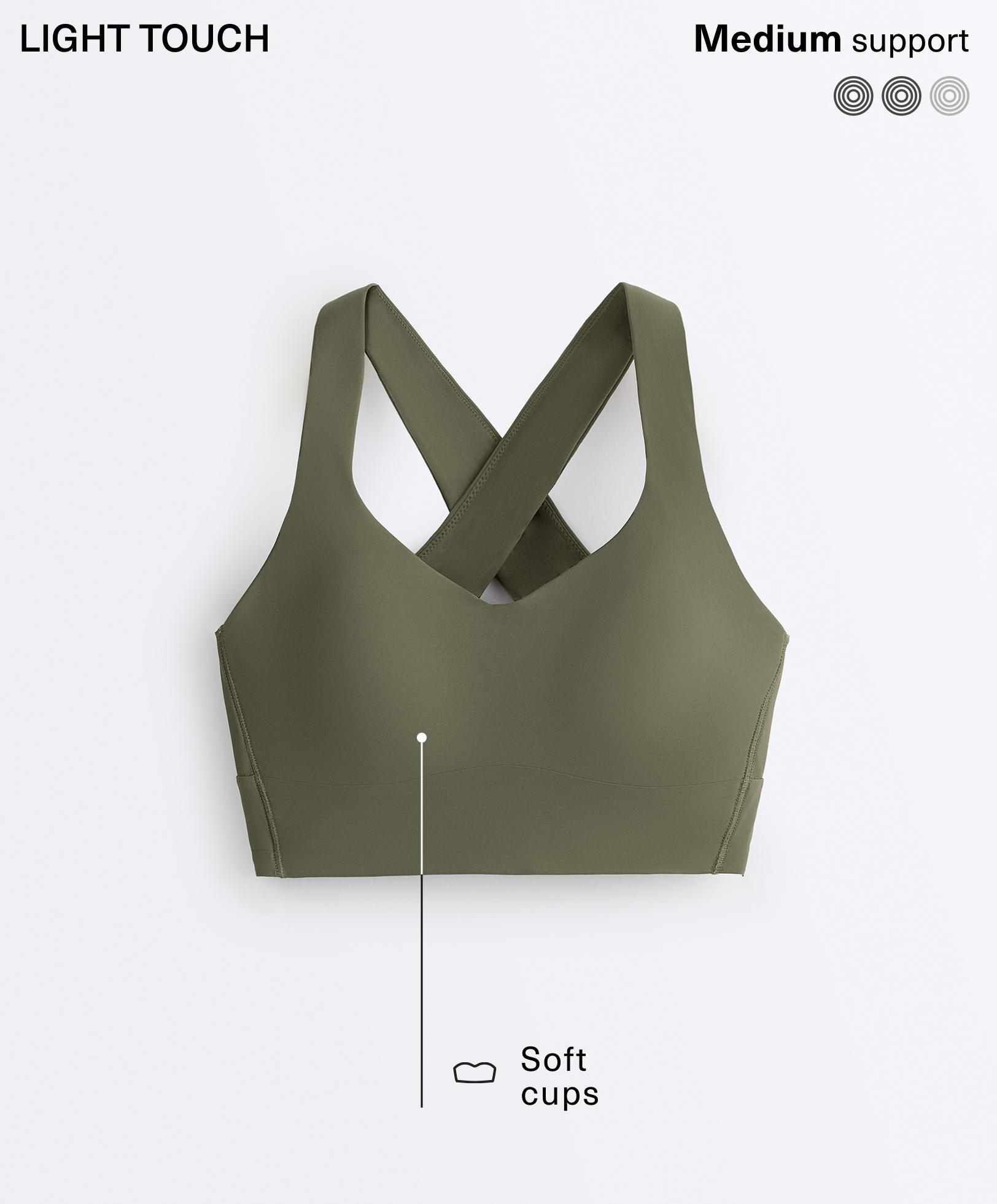 Medium-support Light Touch crossover bra — KHAKI