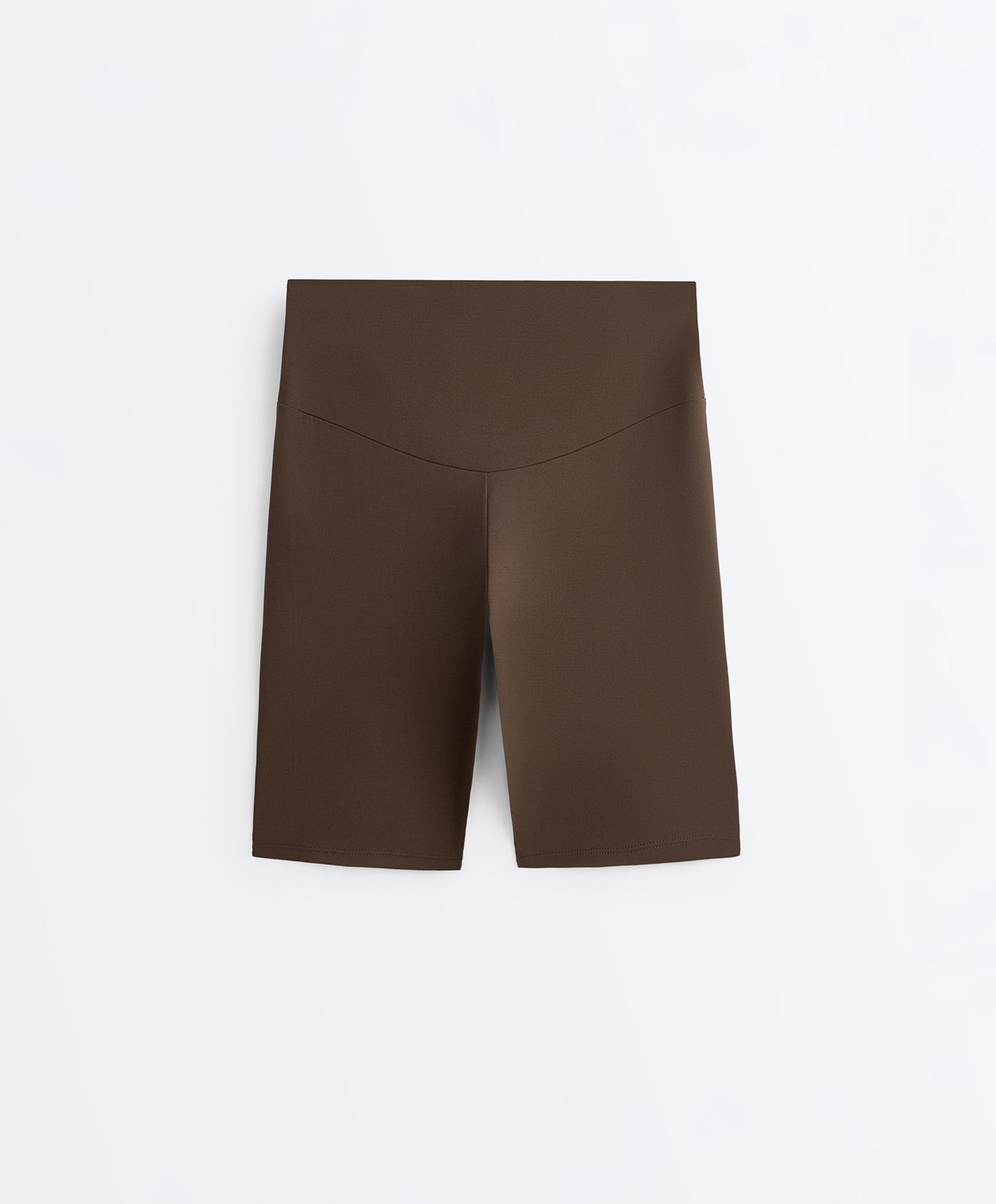 Comfortlux high-rise 20cm biker leggings — DARK BROWN