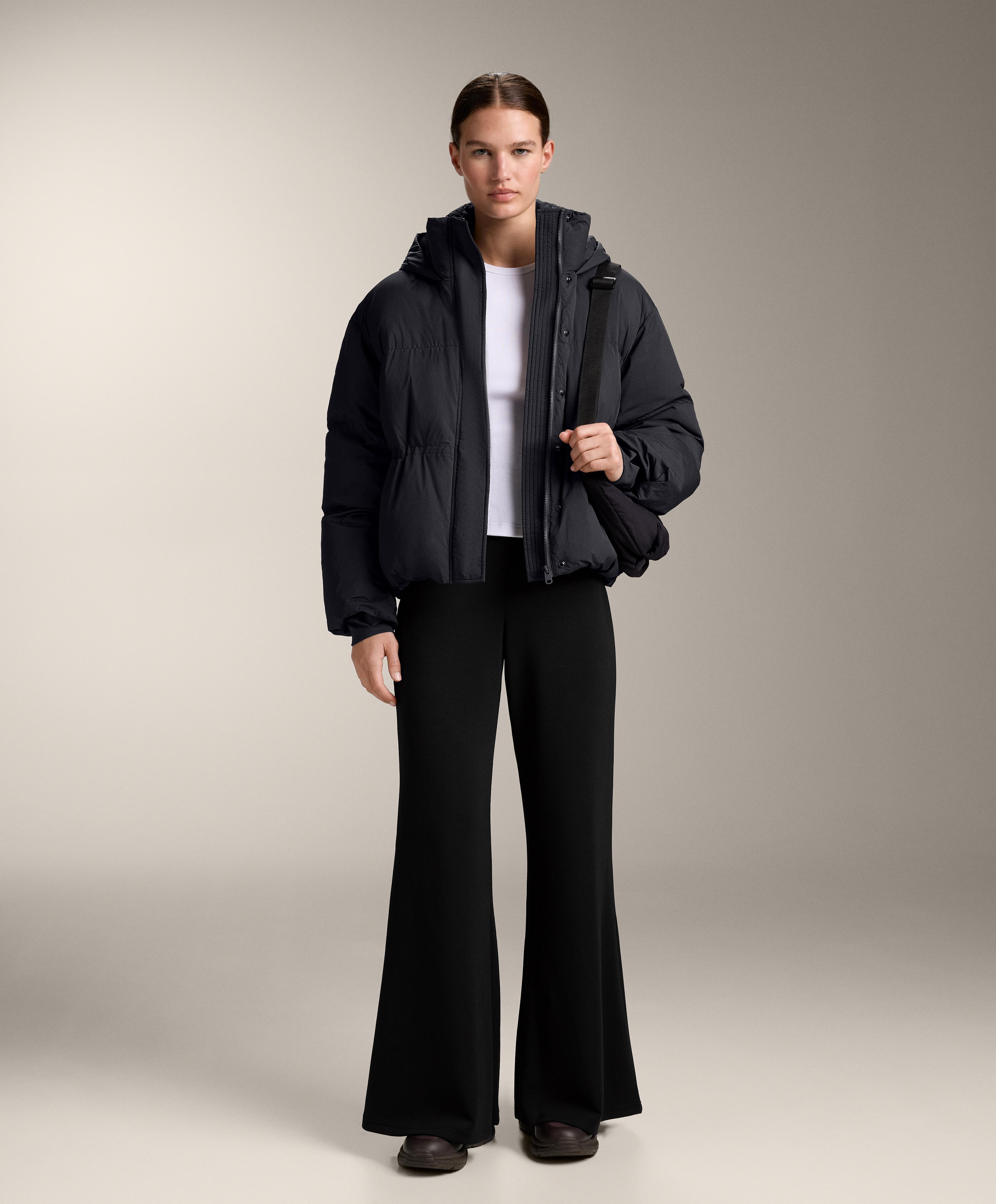 Flare trousers with soft-touch modal — BLACK