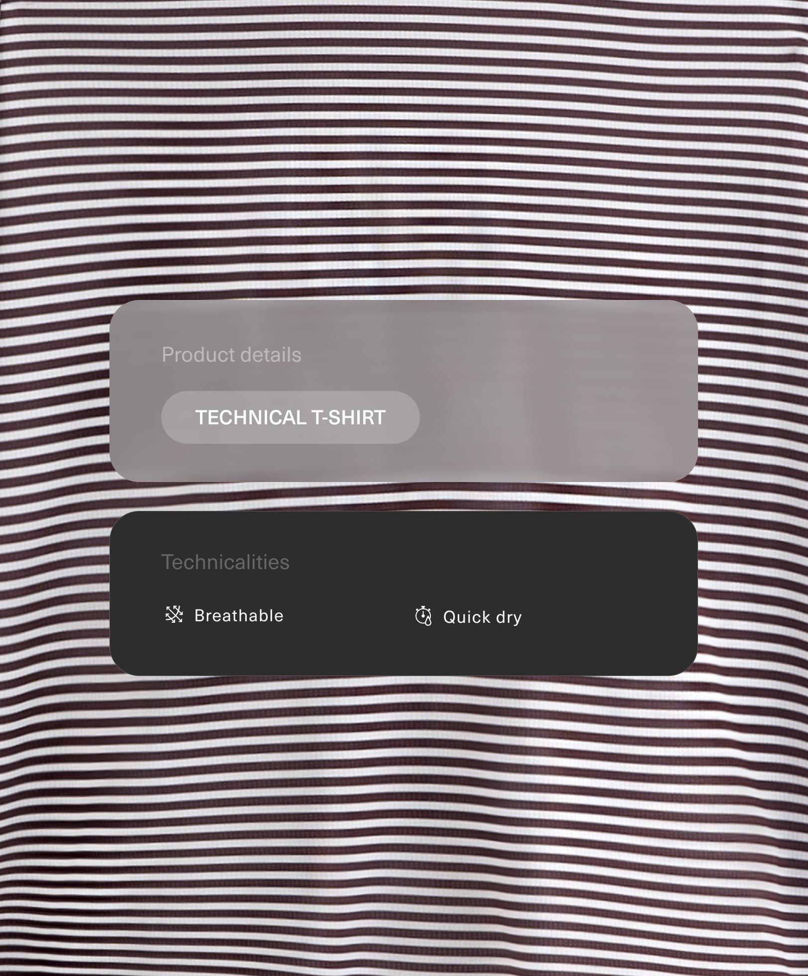 T-shirt técnica de riscas e manga comprida