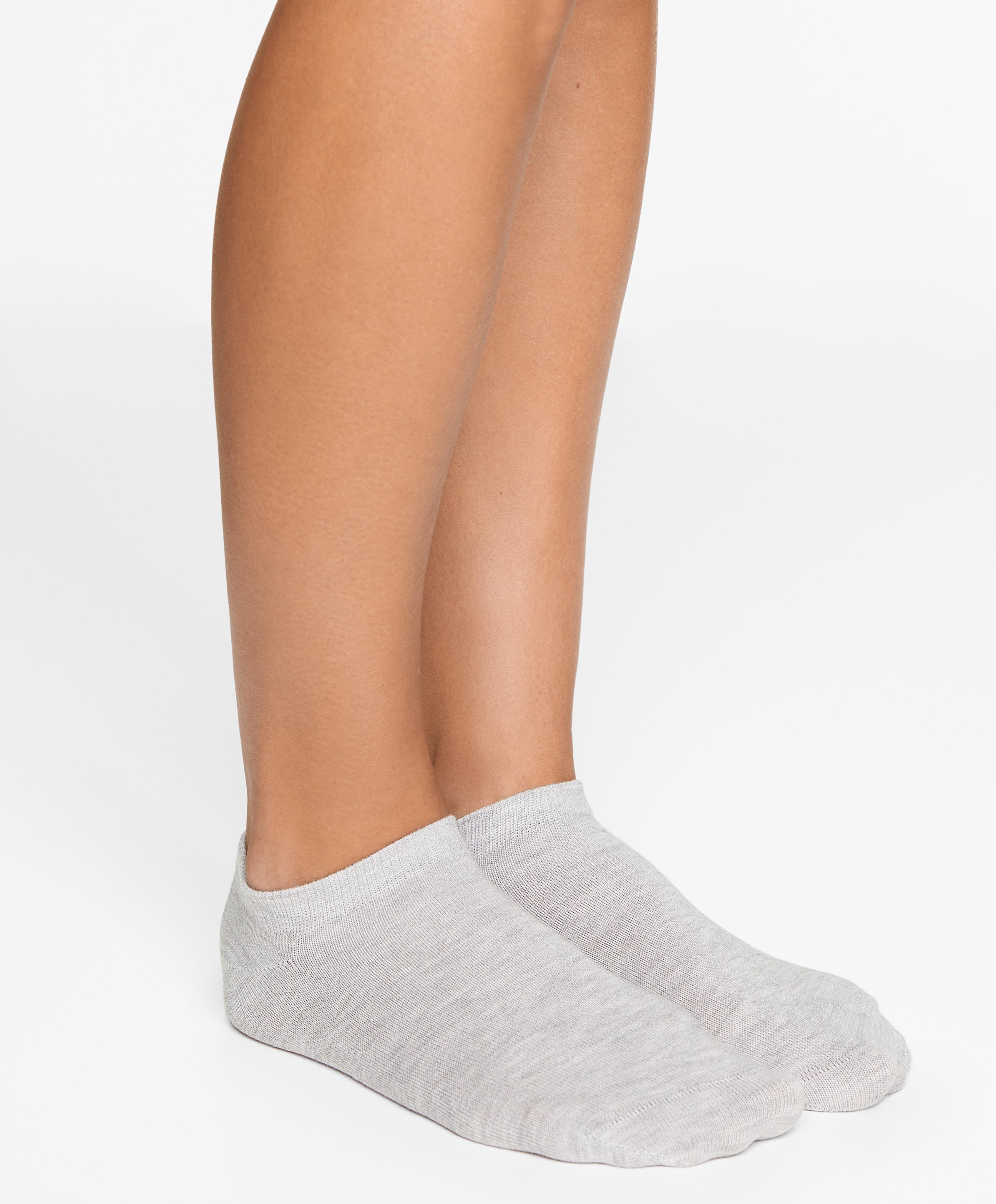 5 pairs of cotton blend sneaker socks — DARK GREY