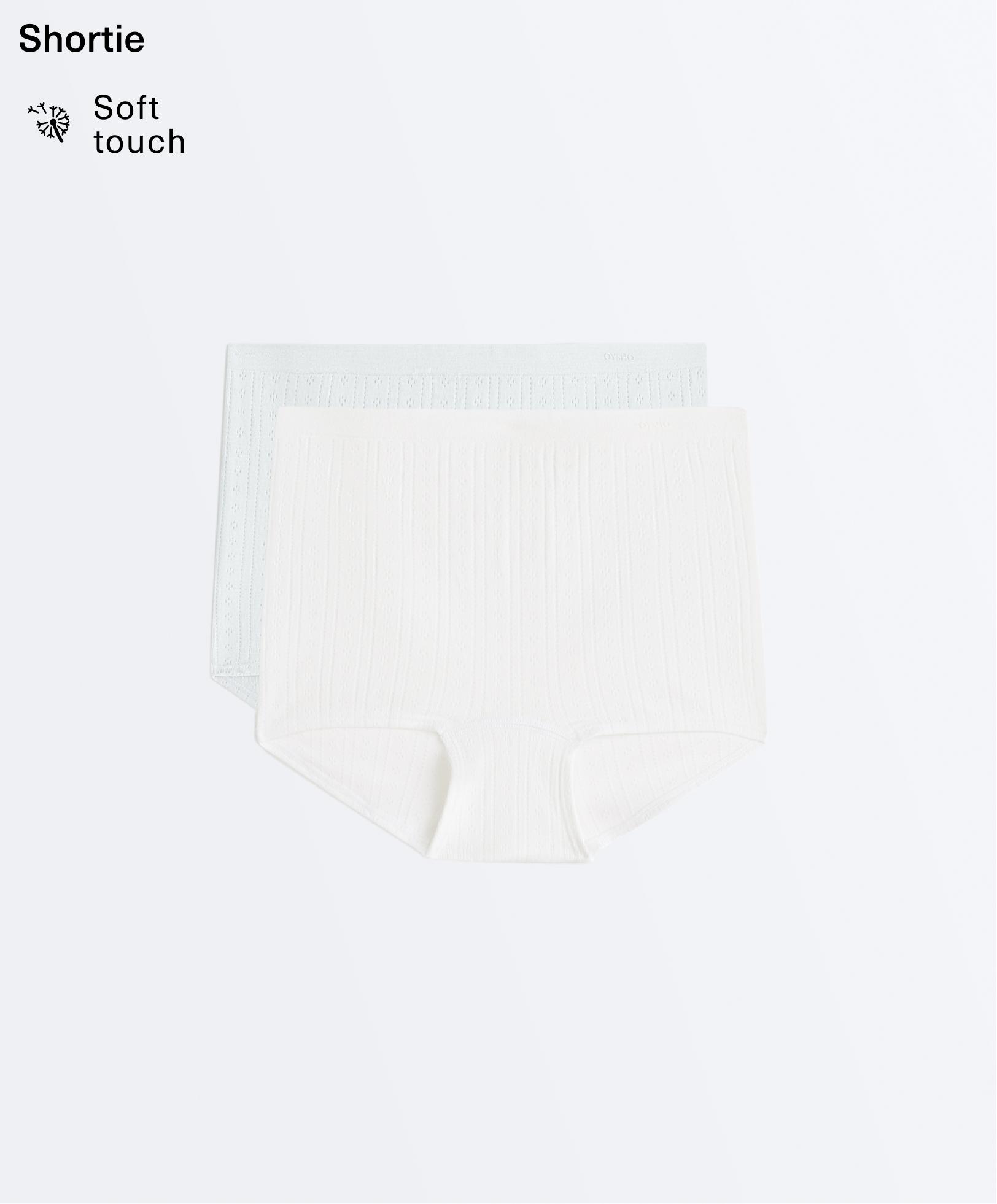 2 seamless soft-touch openwork shortie briefs — GREY MELANGE