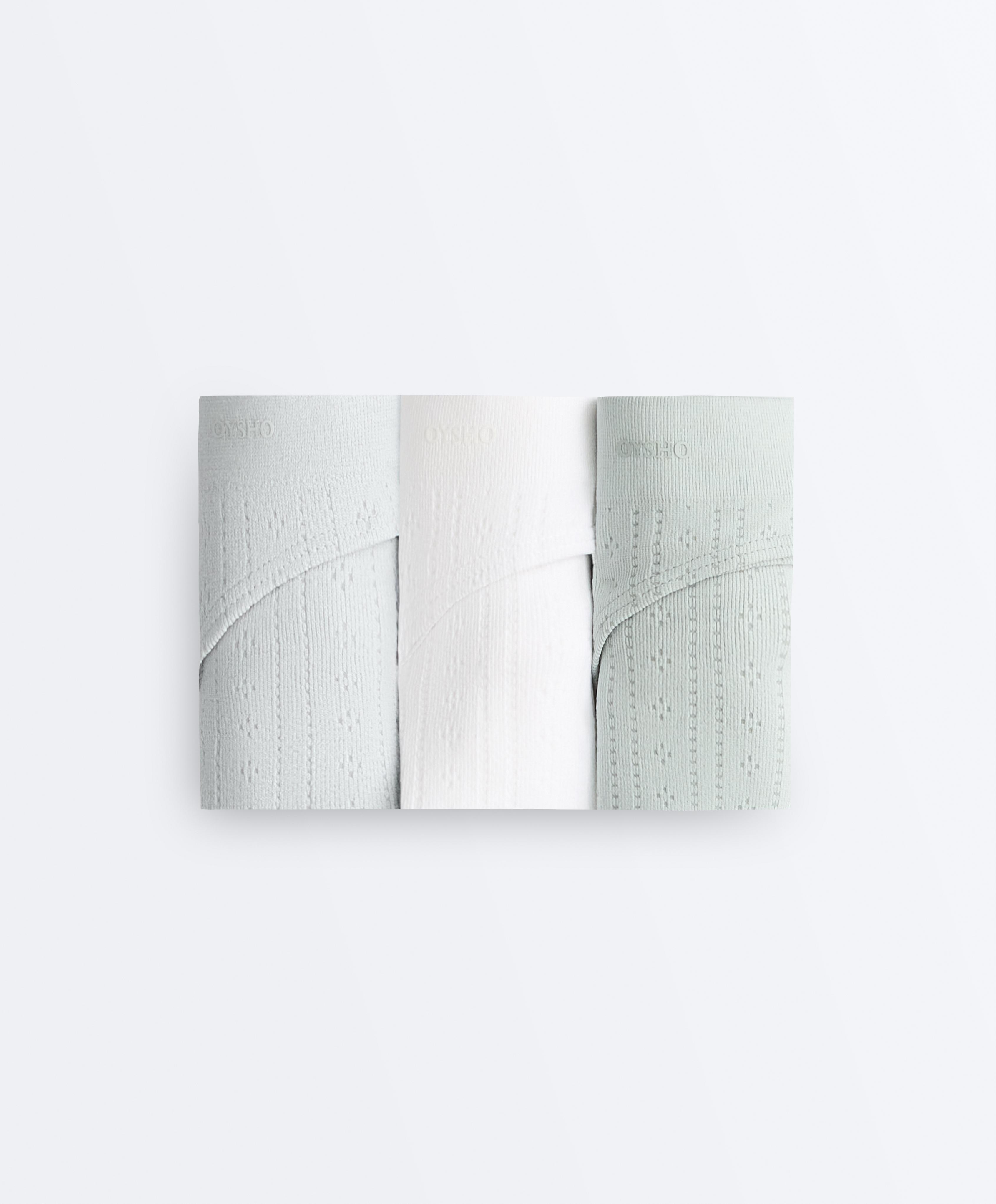 3 seamless soft-touch openwork Brazilian briefs — AQUAMARINE