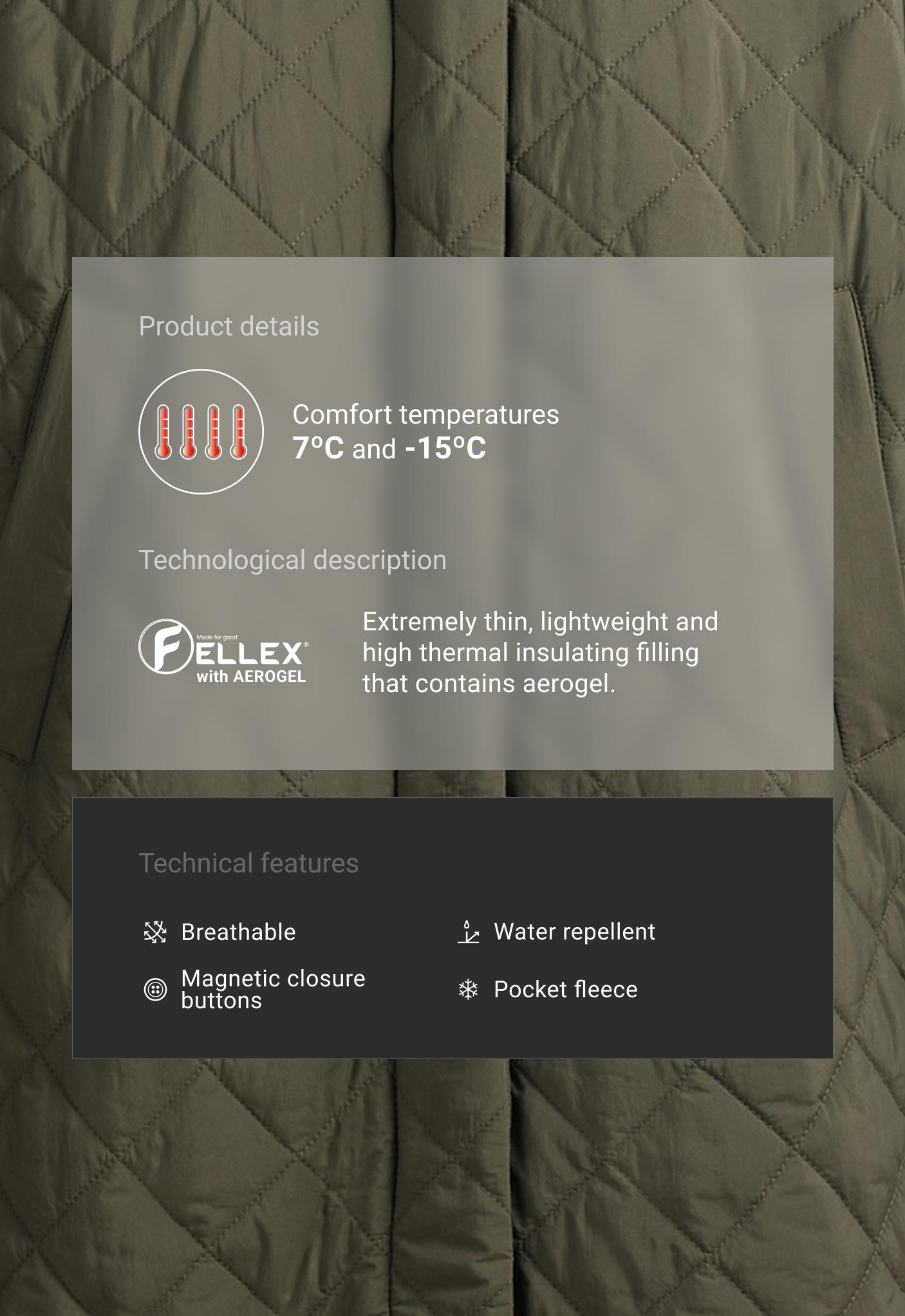 FELLEX® AEROGEL contrast collar long padded jacket FELLEX® AEROGEL contrast collar long padded jacket
