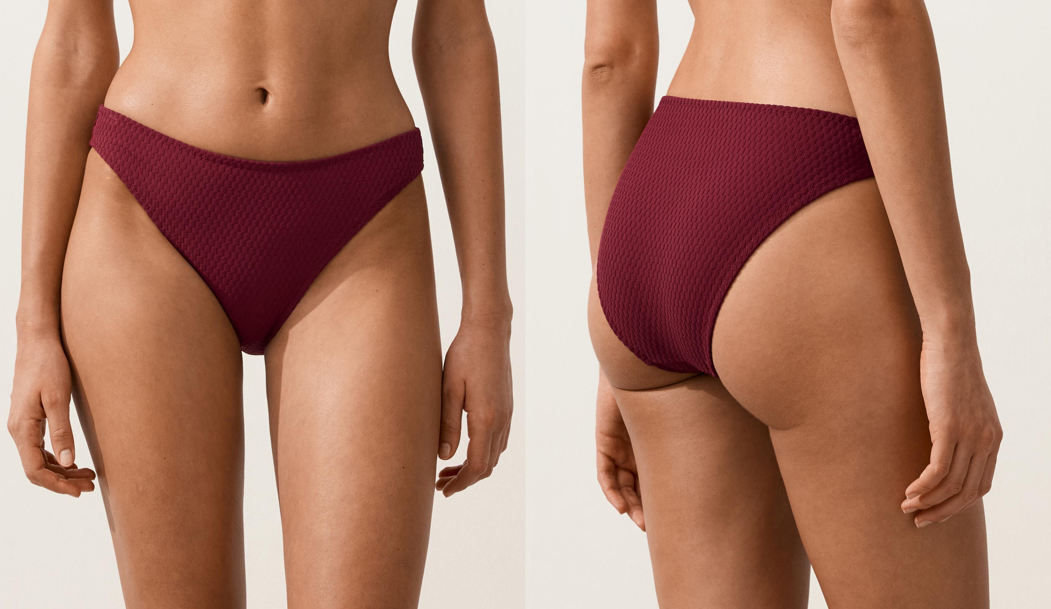 Mini check jacquard classic bikini briefs — CHERRY