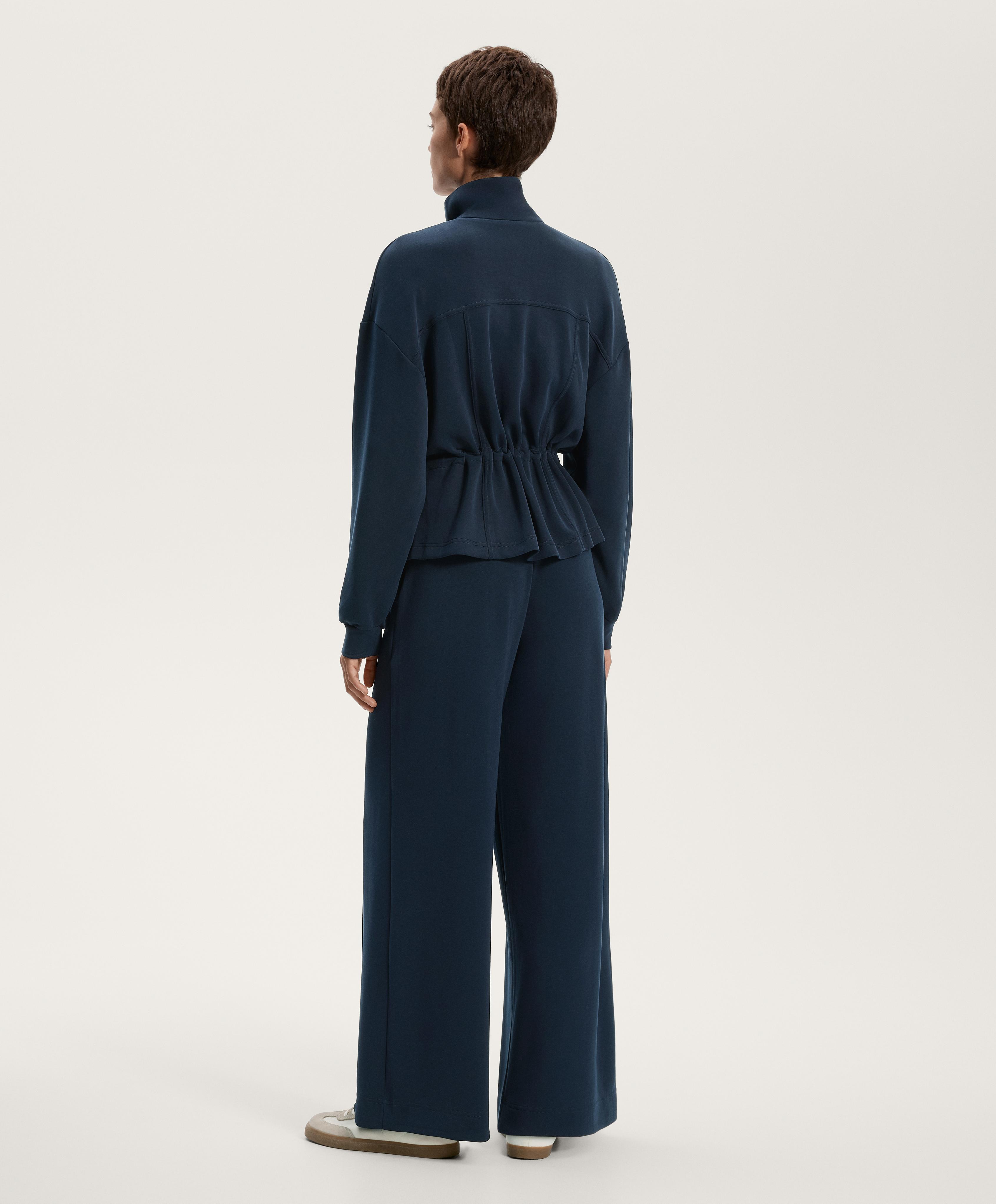Straight-leg trousers with modal and crease — NAVY BLUE