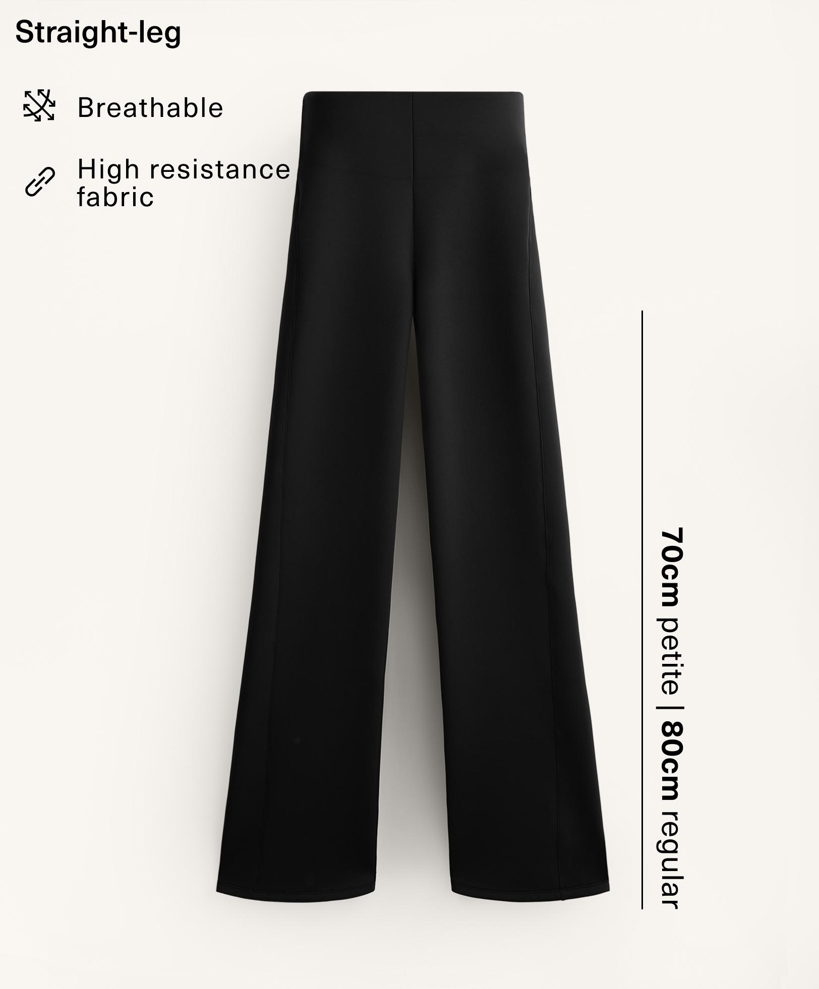 Neoprene-effect straight-leg trousers
